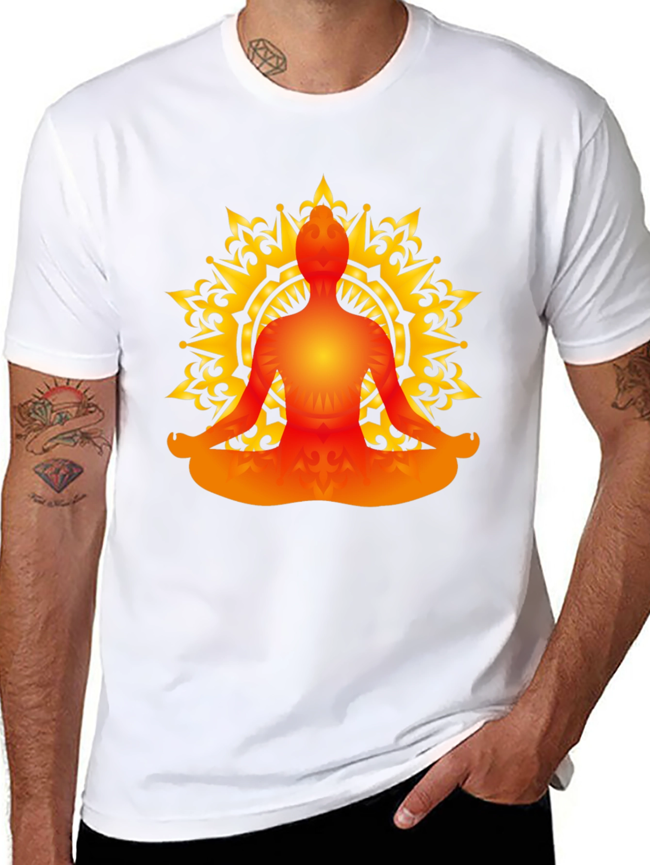 Meditative Mandala T-Shirt - Black