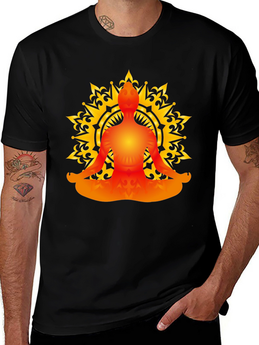 Meditative Mandala T-Shirt - Black