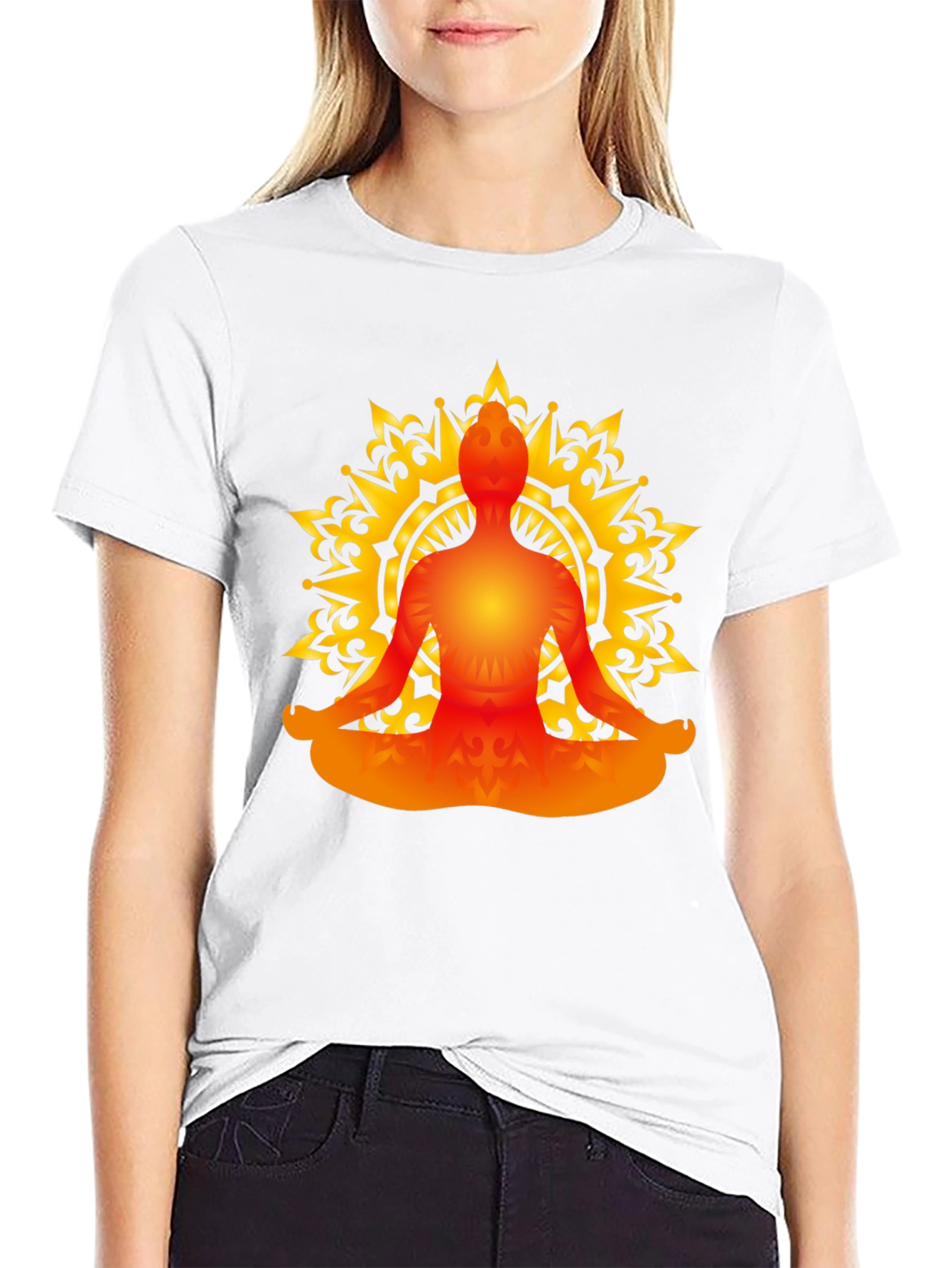 Meditative Mandala T-Shirt - Black