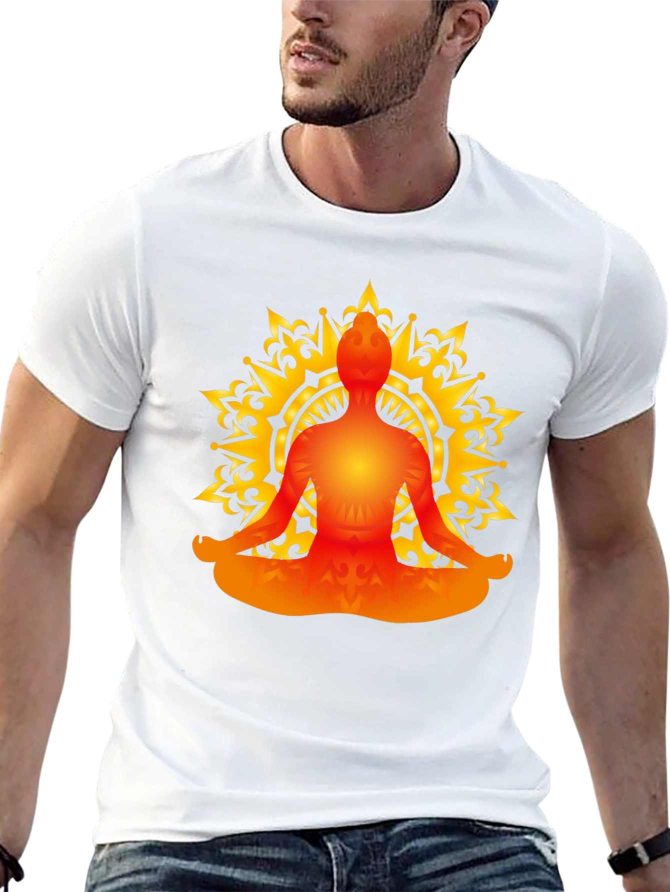 Meditative Mandala T-Shirt - Black