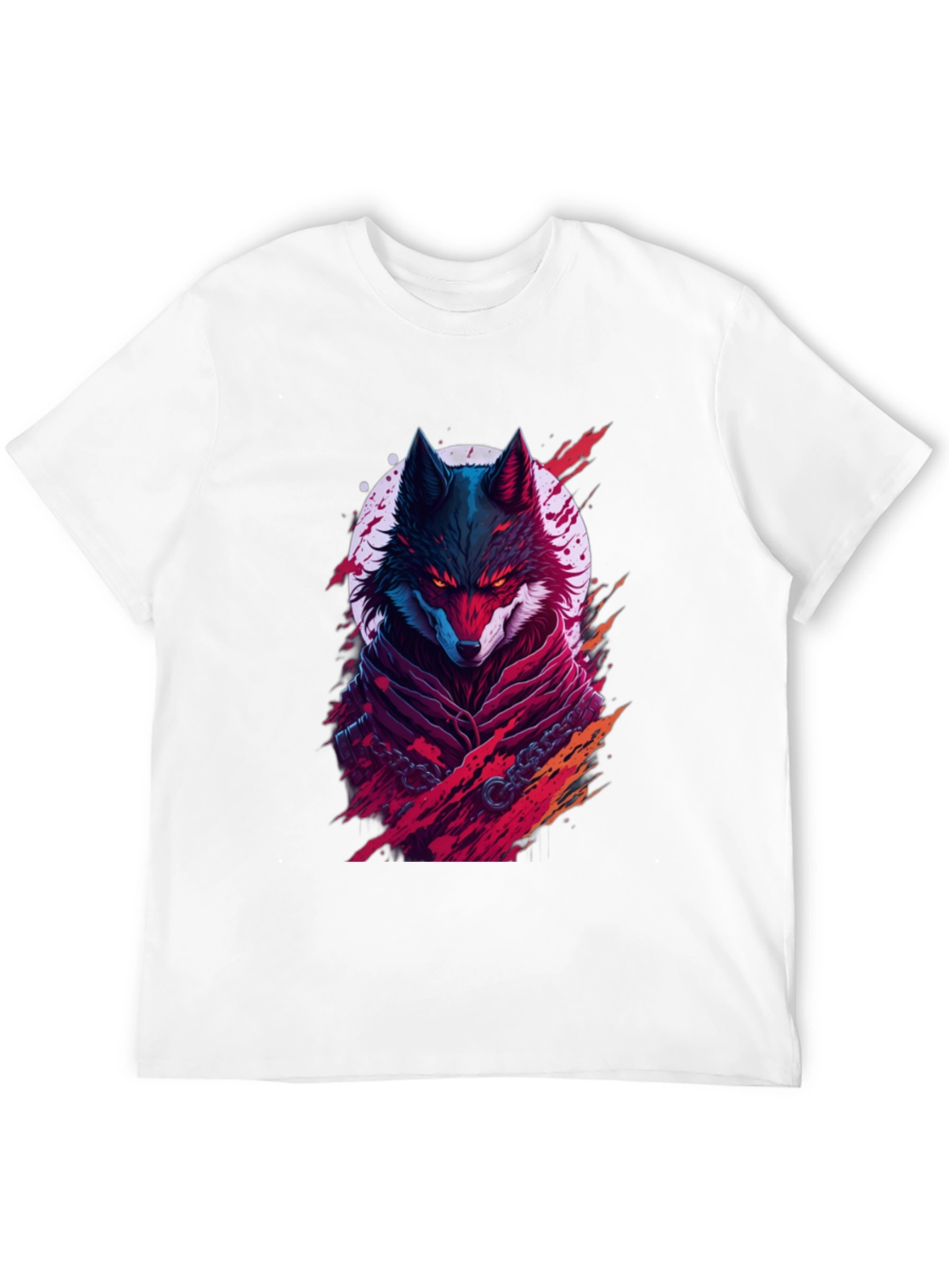 Crimson Wolf Graphic Tee - Mens Black T-Shirt