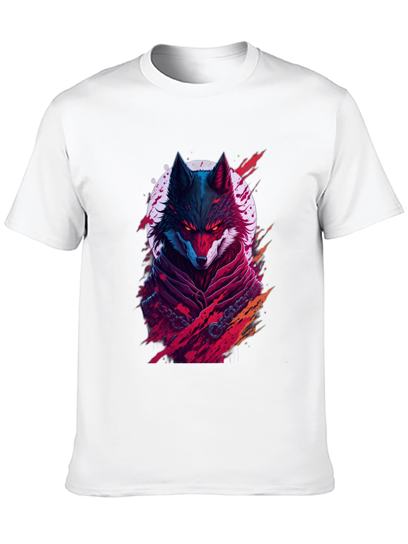 Crimson Wolf Graphic Tee - Mens Black T-Shirt