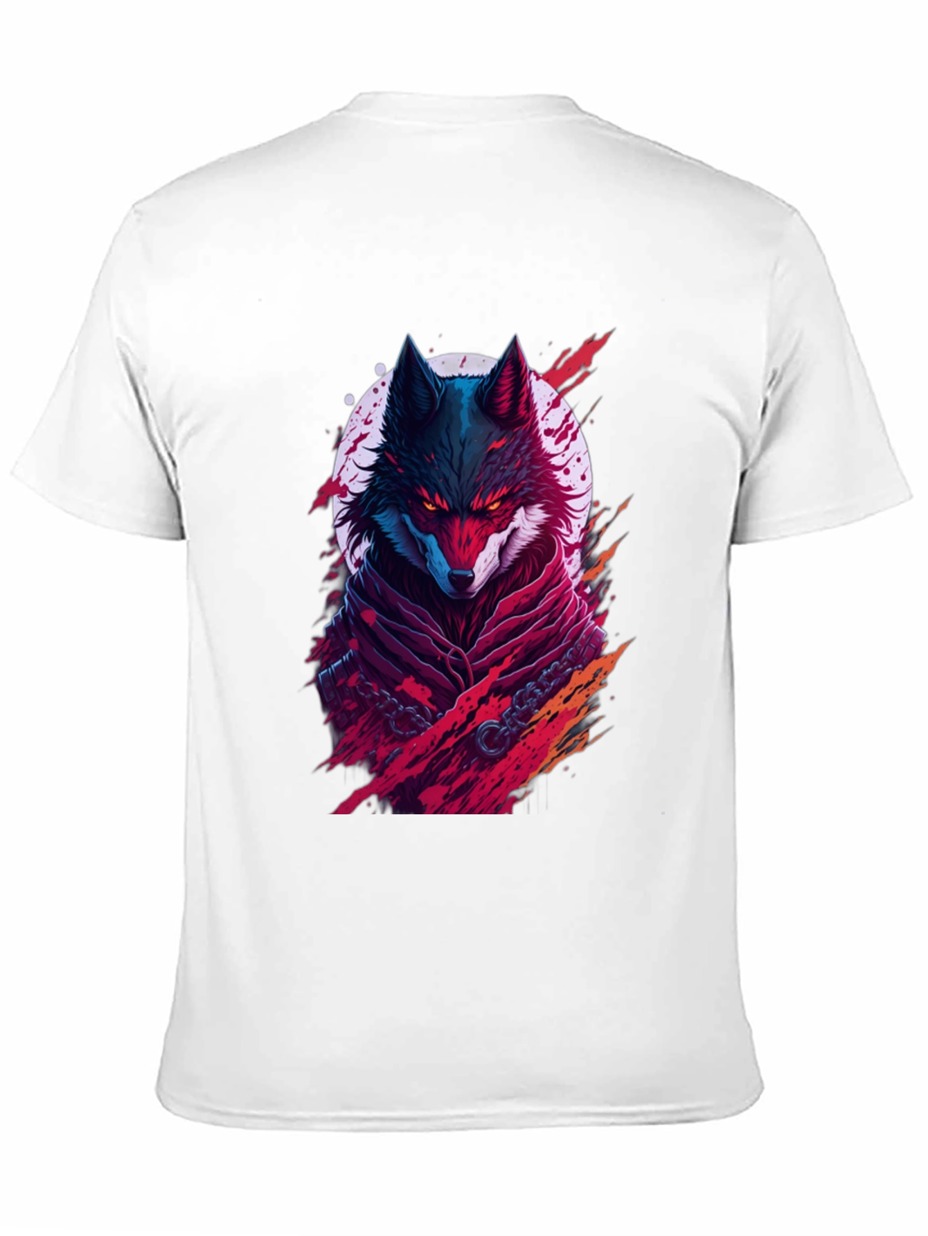Crimson Wolf Graphic Tee - Mens Black T-Shirt