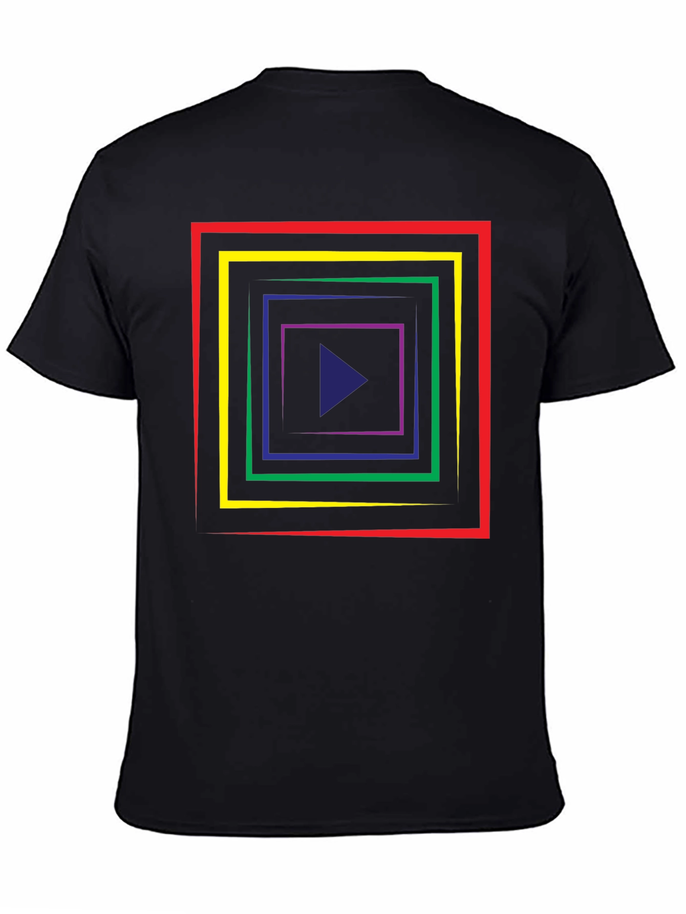 Geometric Tunnel T-Shirt - Retro Style Play Button Tee