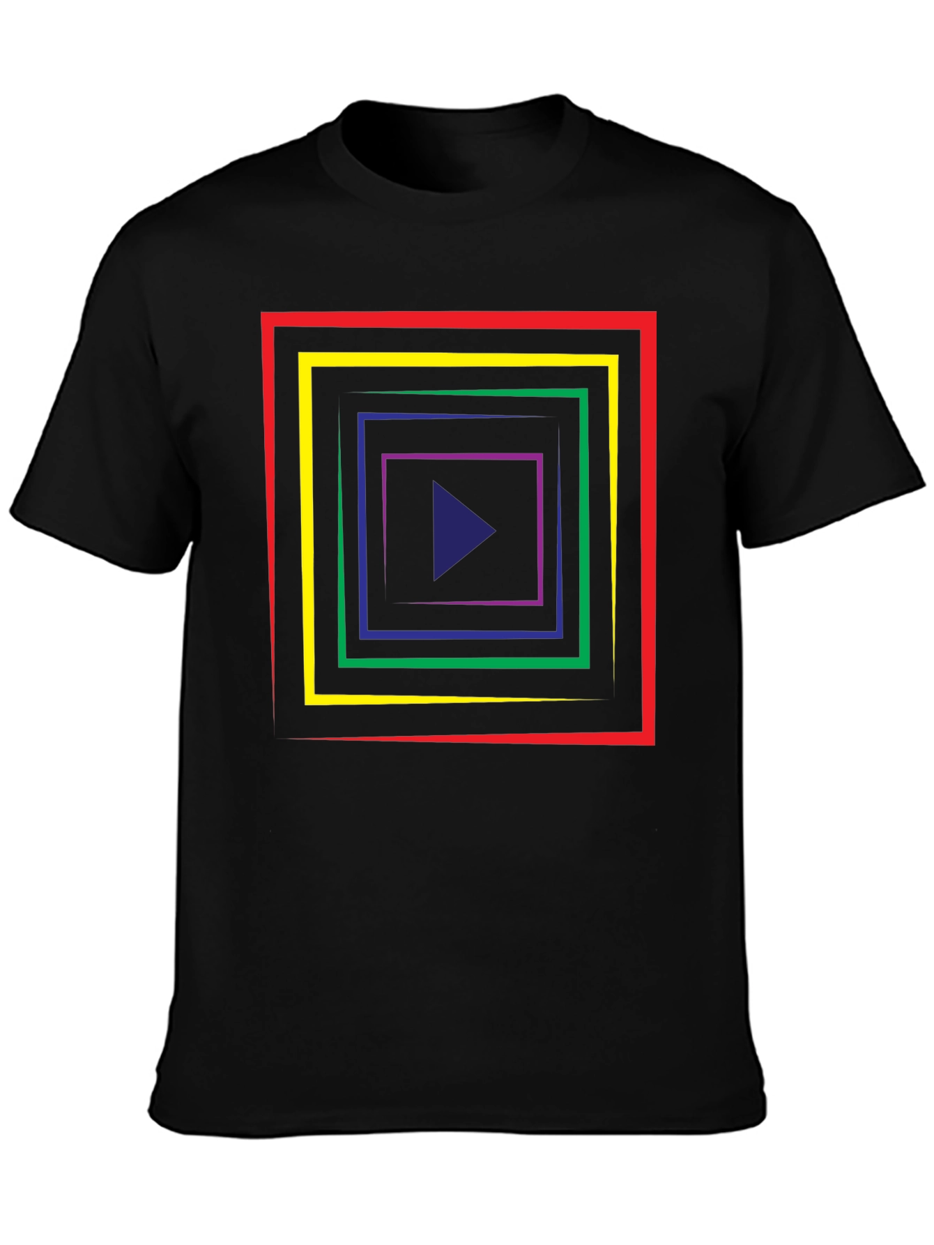 Geometric Tunnel T-Shirt - Retro Style Play Button Tee