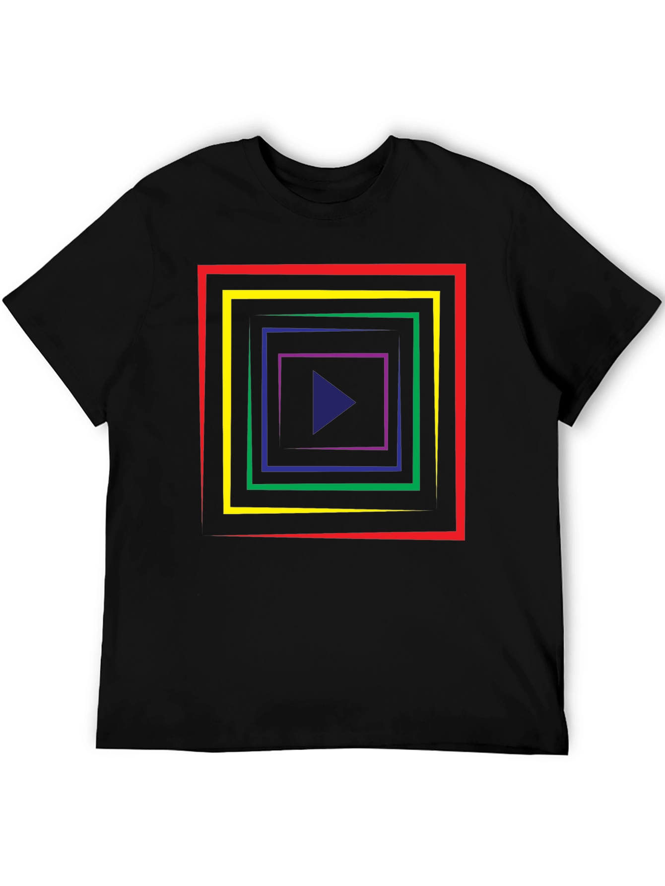 Geometric Tunnel T-Shirt - Retro Style Play Button Tee