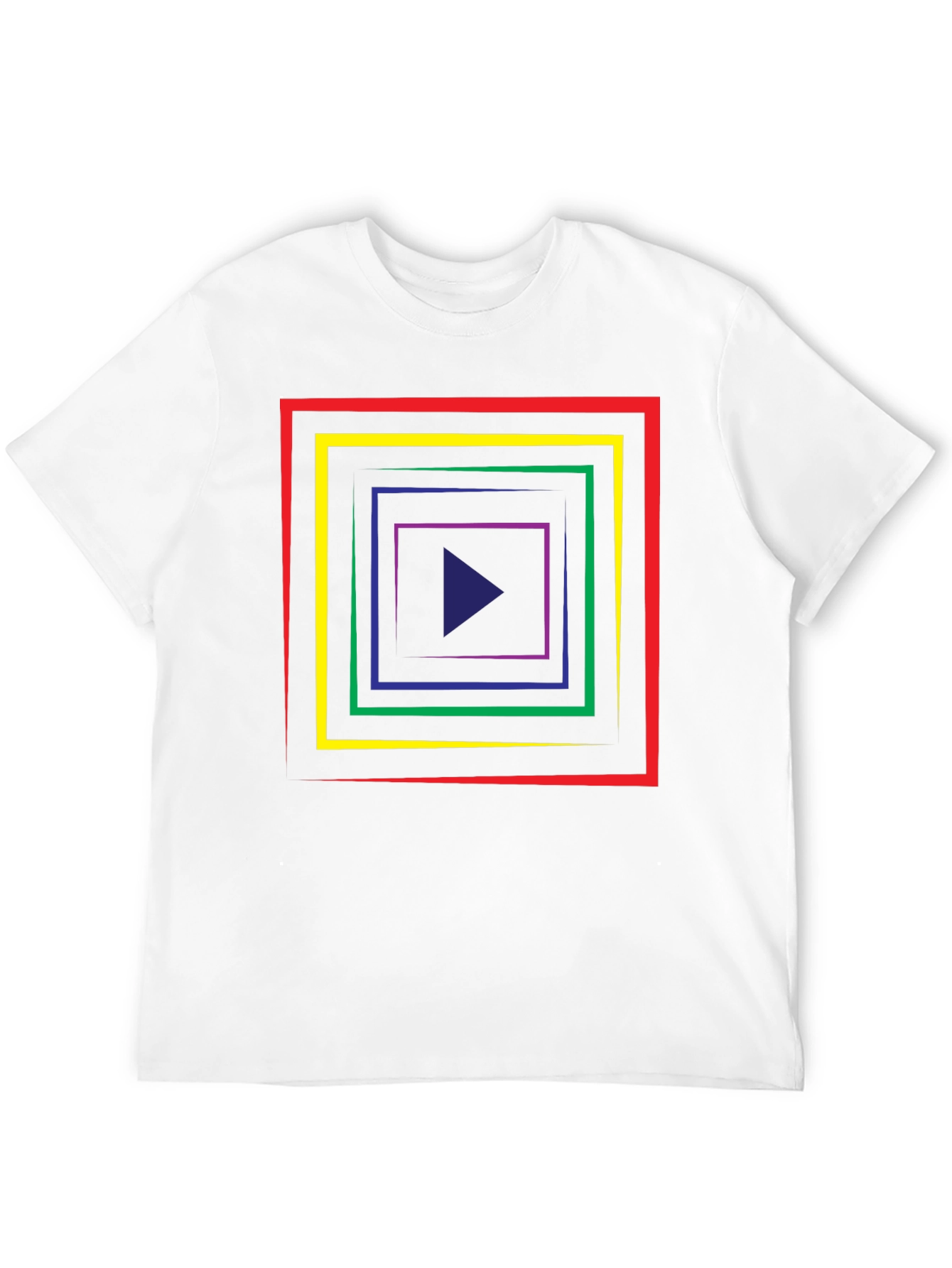 Geometric Tunnel T-Shirt - Retro Style Play Button Tee