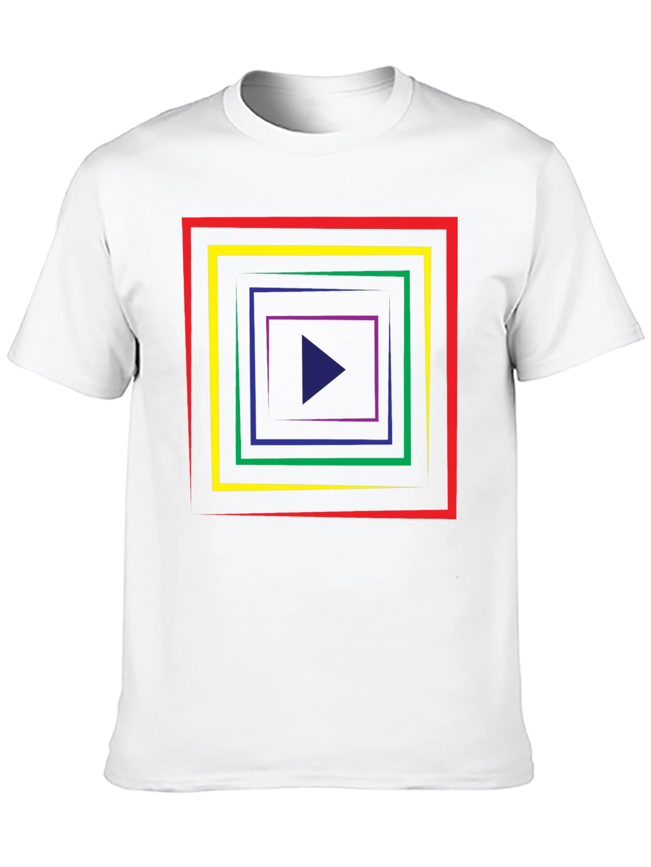 Geometric Tunnel T-Shirt - Retro Style Play Button Tee