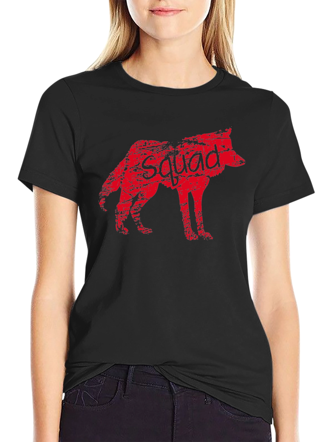 Squad Wolf Graphic Tee - Black