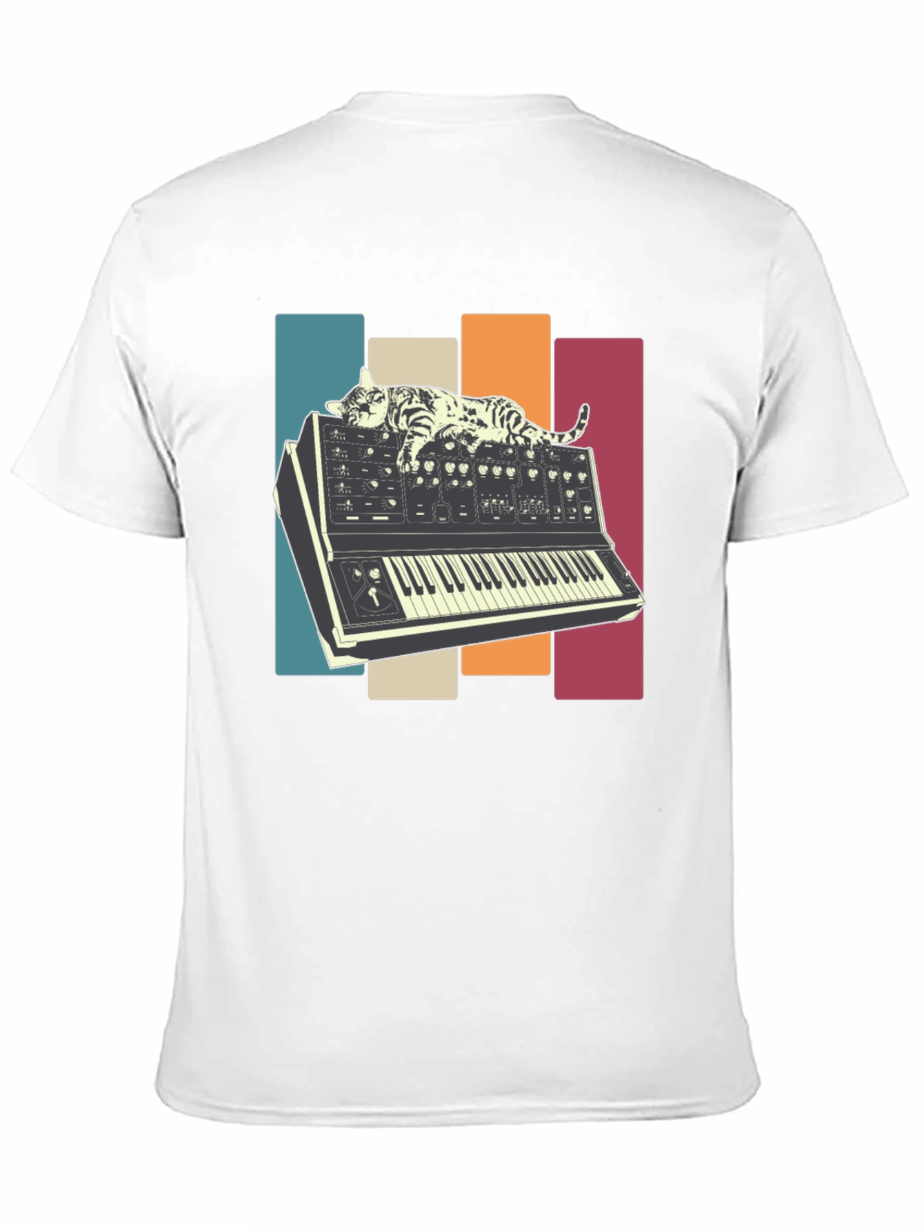 Cat Nap on Synthesizer Retro T-Shirt