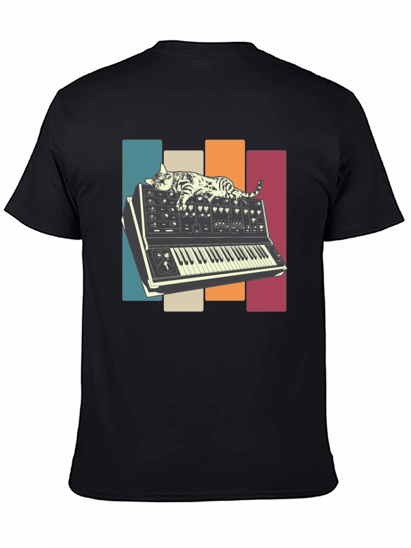Cat Nap on Synthesizer Retro T-Shirt