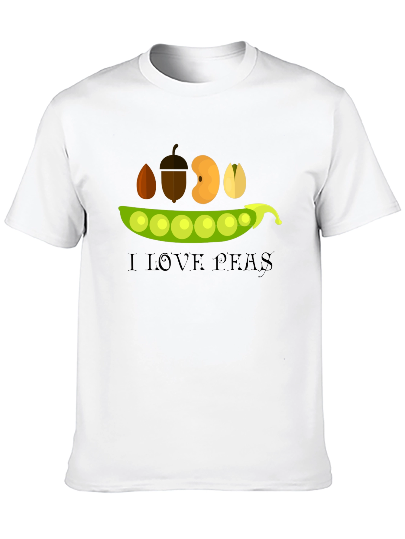 I Love Peas Black T-Shirt