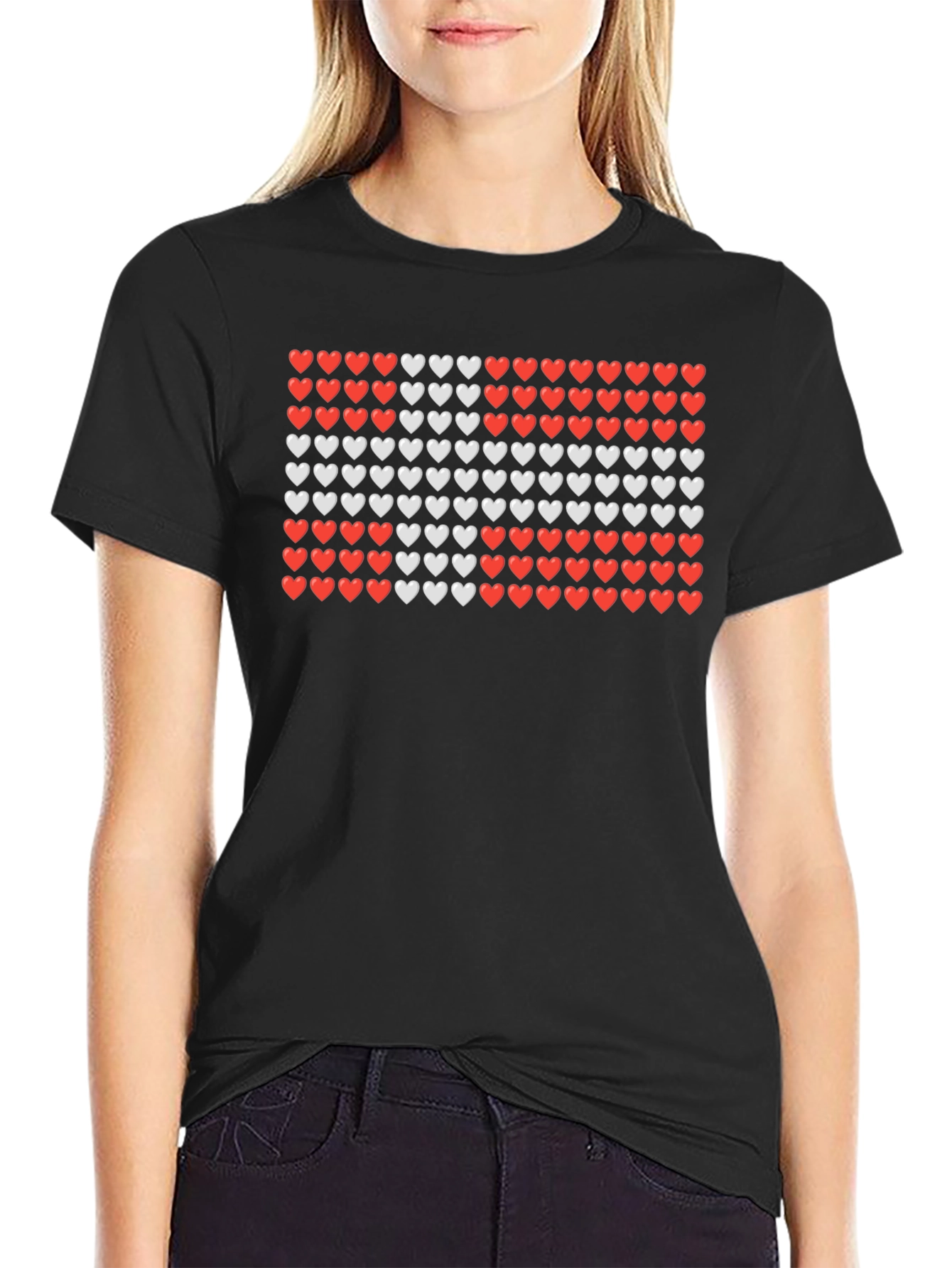 Denmark Flag Hearts Graphic T-Shirt