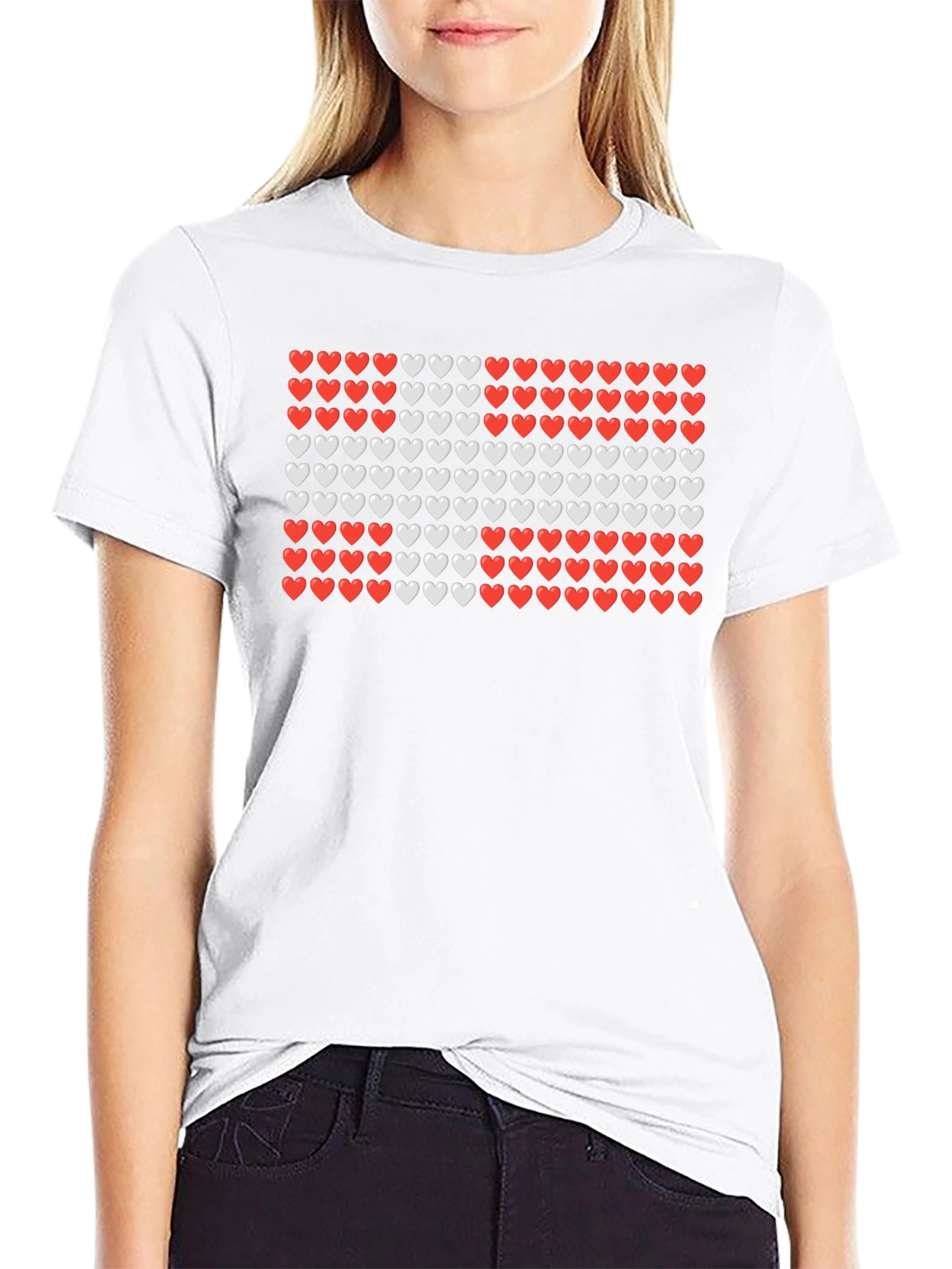 Denmark Flag Hearts Graphic T-Shirt