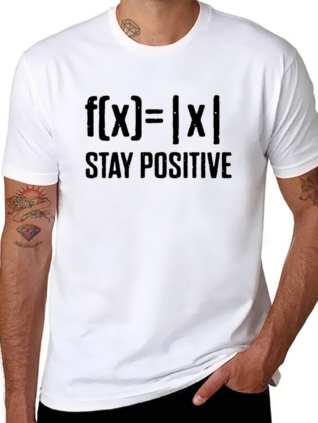 Stay Positive Math T-Shirt - Absolute Value Function Design