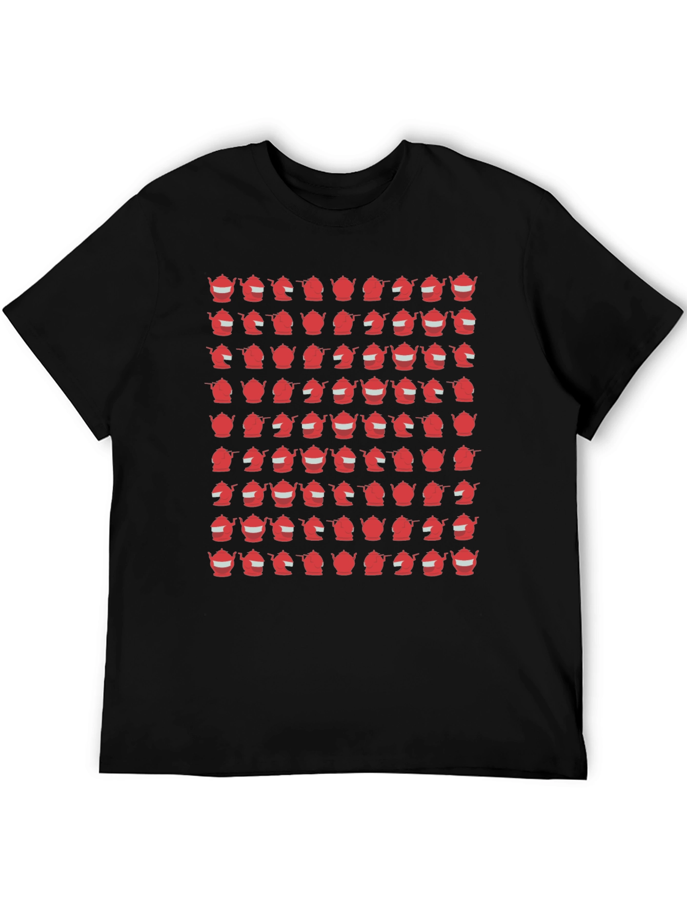 Teapot Pattern Black T-Shirt