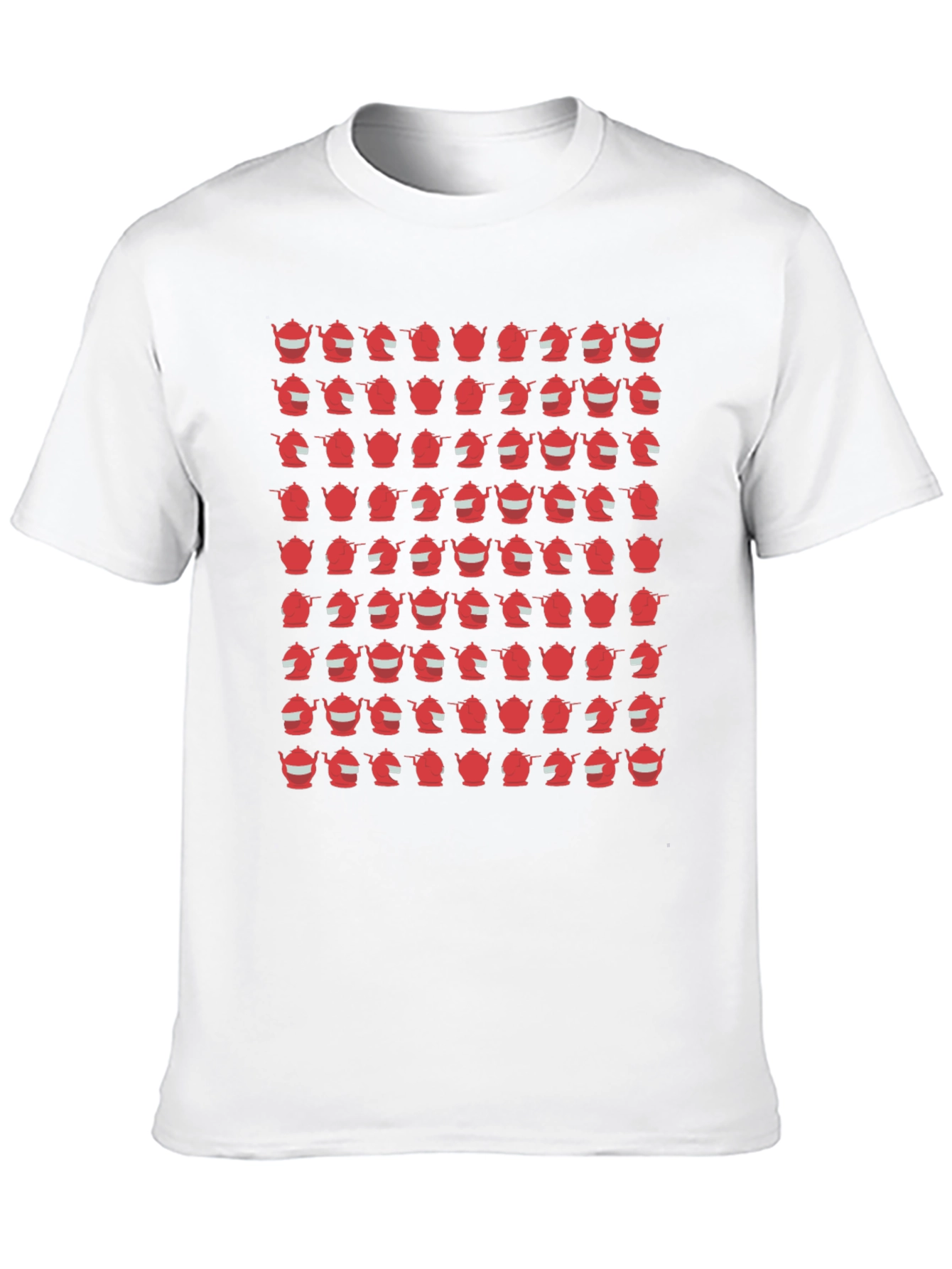 Teapot Pattern Black T-Shirt