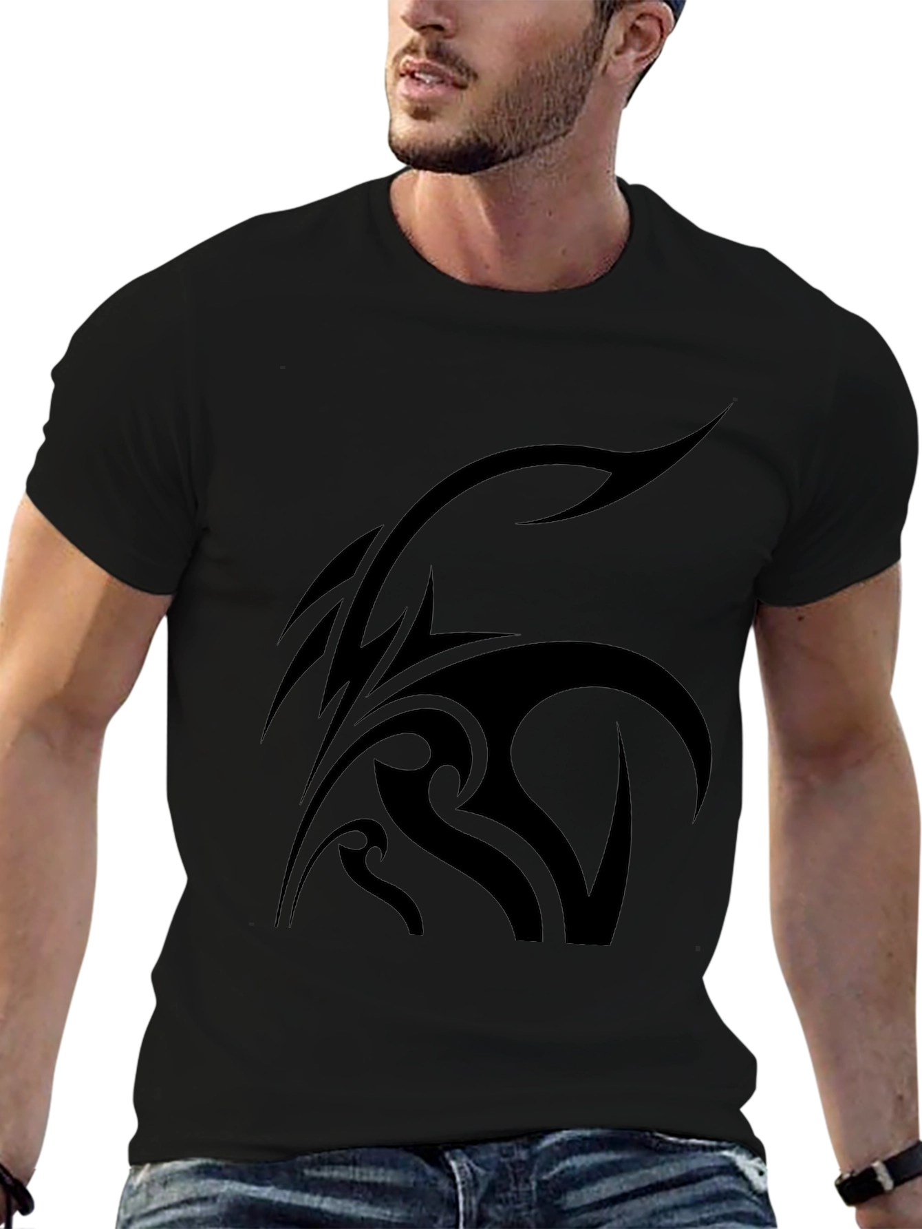 Tribal Design Black T-Shirt