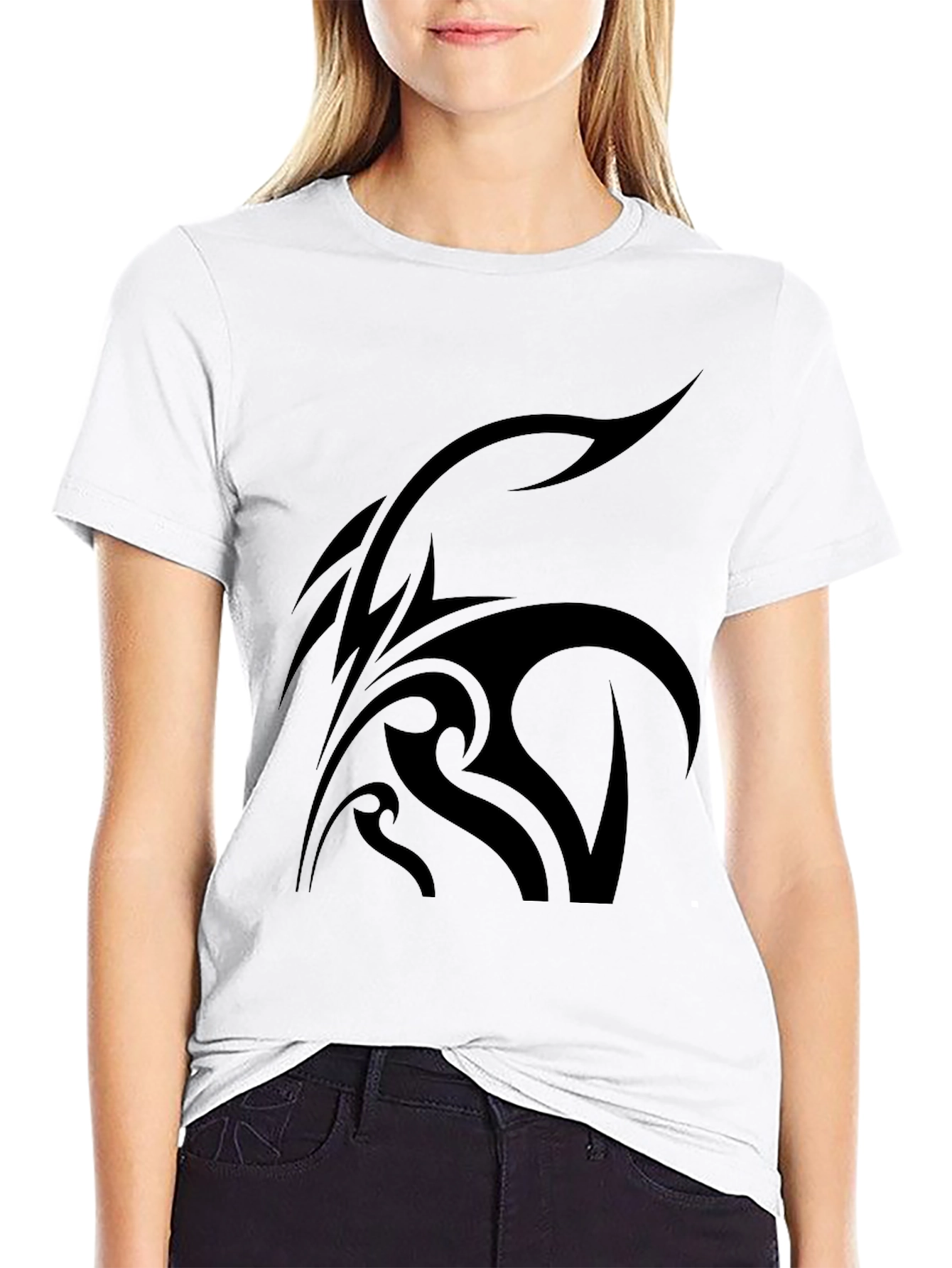 Tribal Design Black T-Shirt