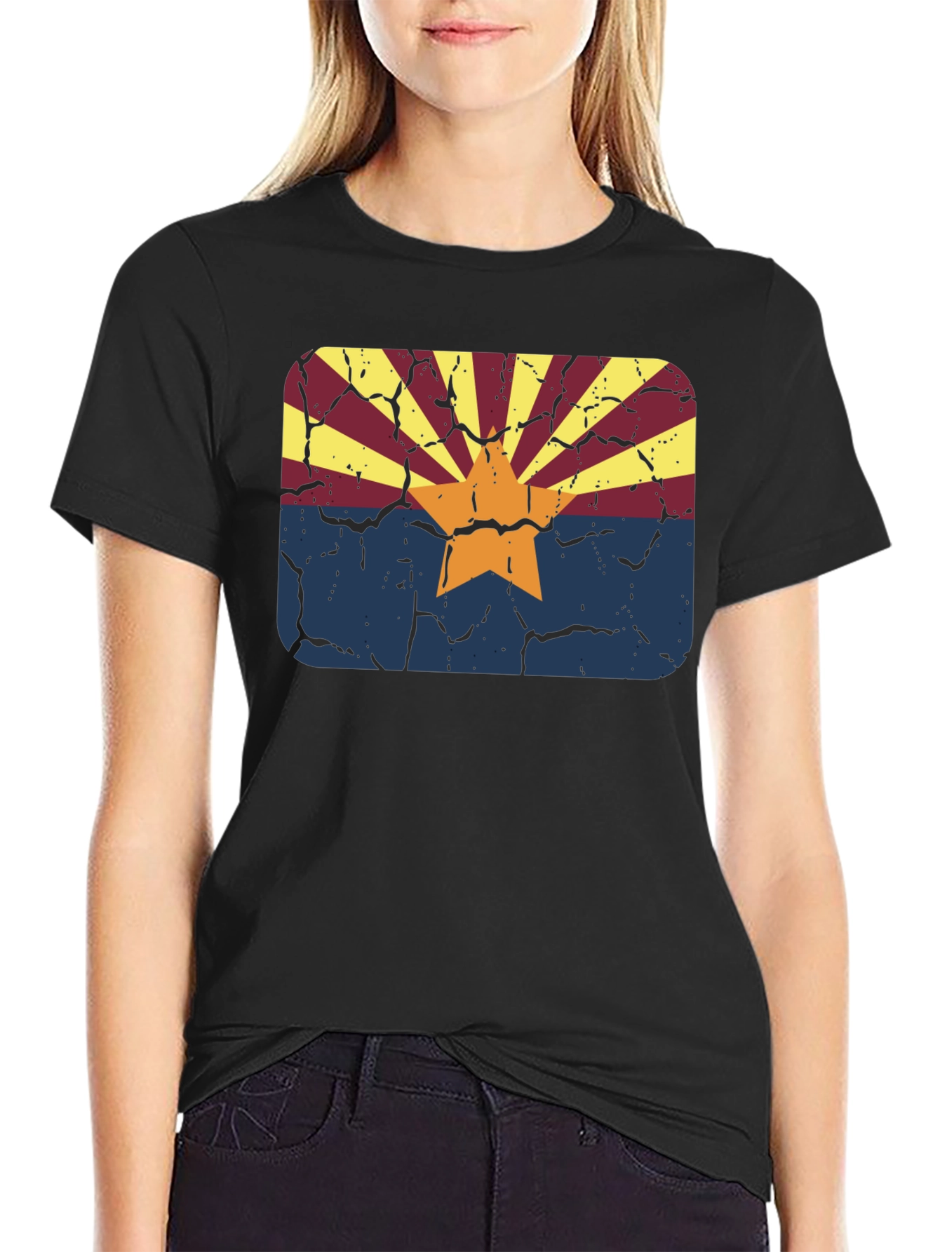 Arizona Flag Graphic Tee - Distressed Retro Style