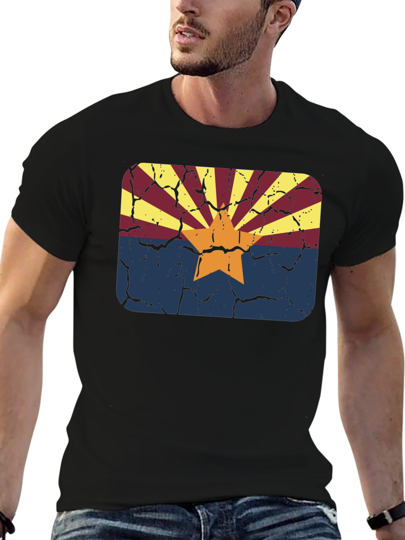 Arizona Flag Graphic Tee - Distressed Retro Style