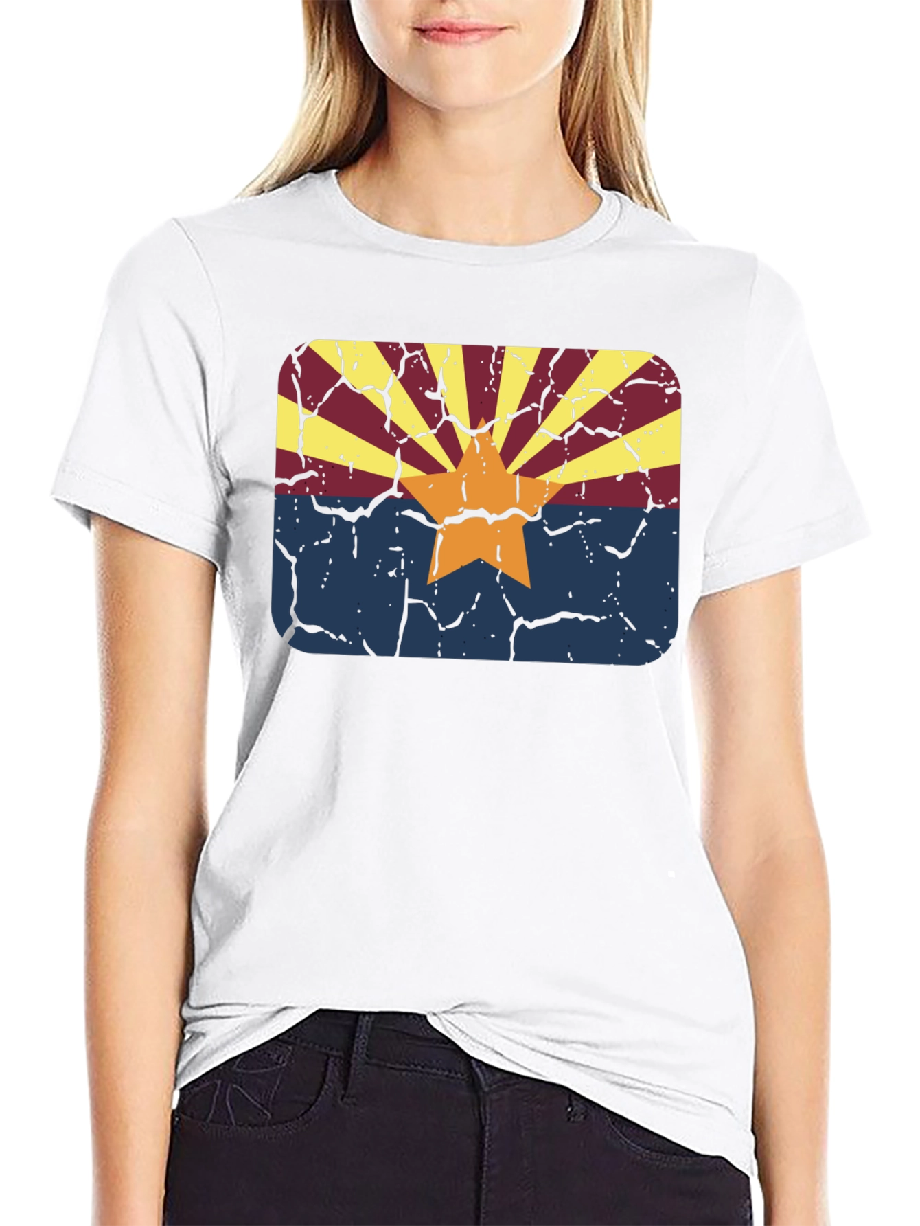 Arizona Flag Graphic Tee - Distressed Retro Style