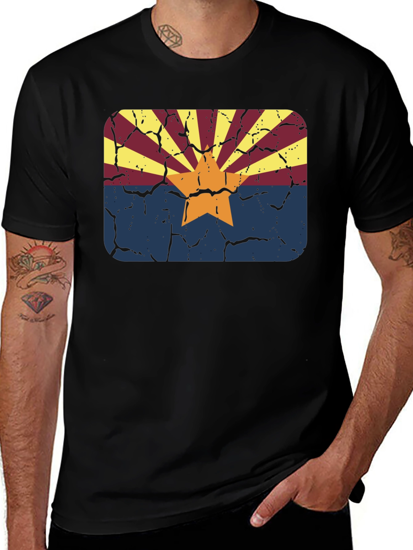 Arizona Flag Graphic Tee - Distressed Retro Style