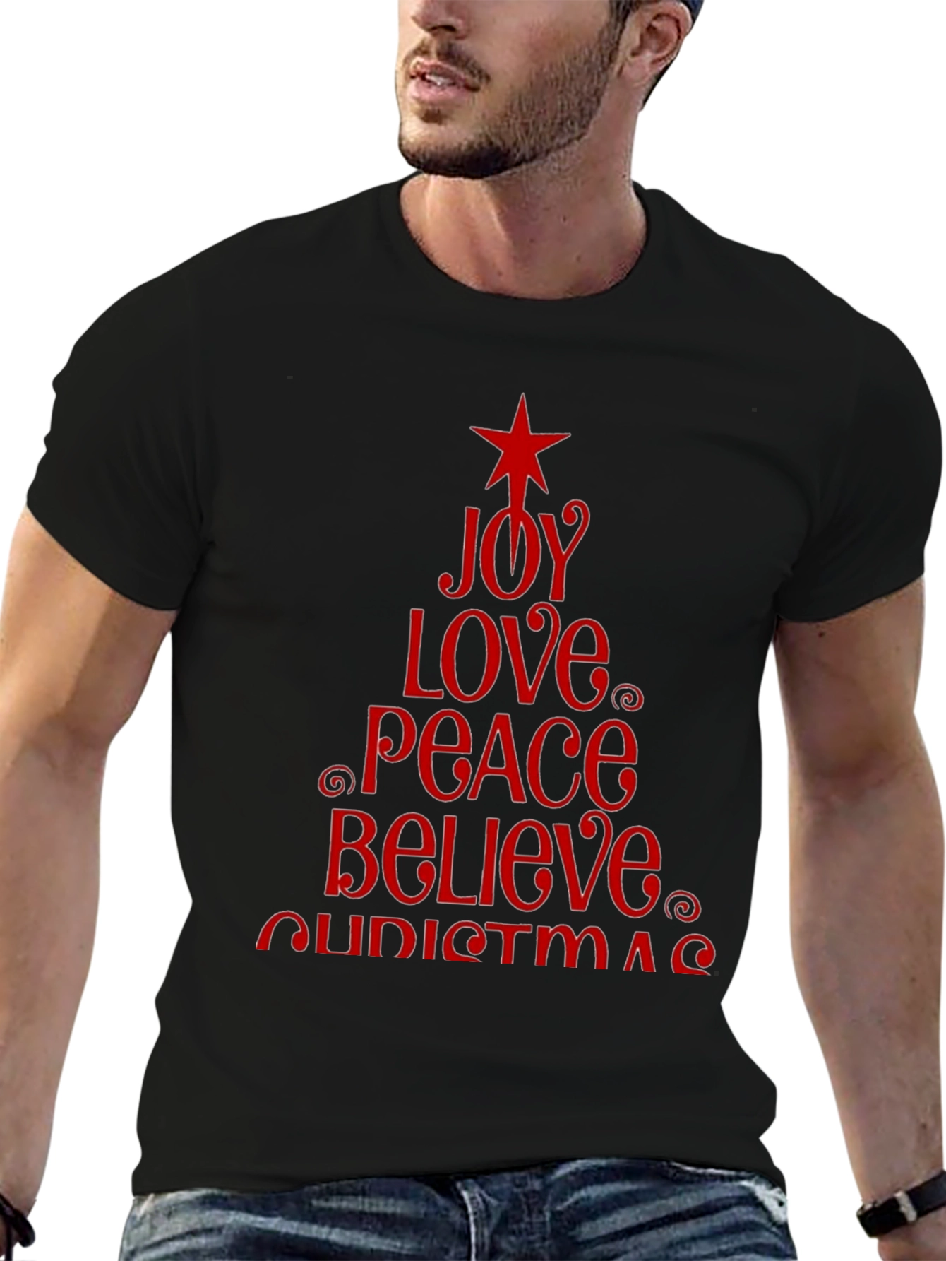 Christmas Joy Love Peace Believe Holiday T-Shirt