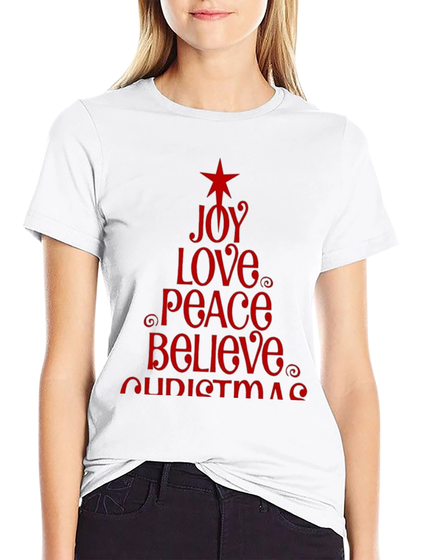 Christmas Joy Love Peace Believe Holiday T-Shirt