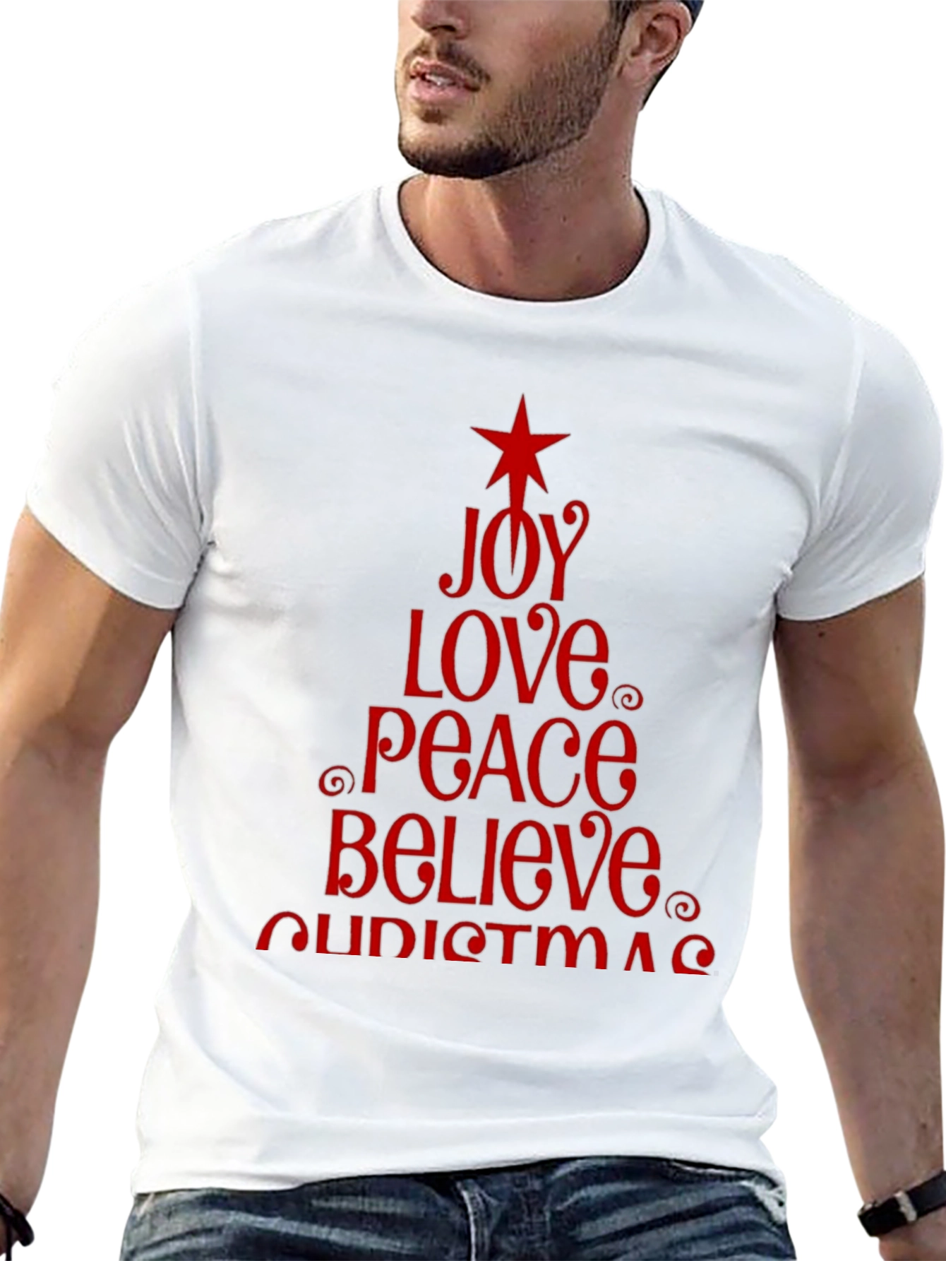 Christmas Joy Love Peace Believe Holiday T-Shirt