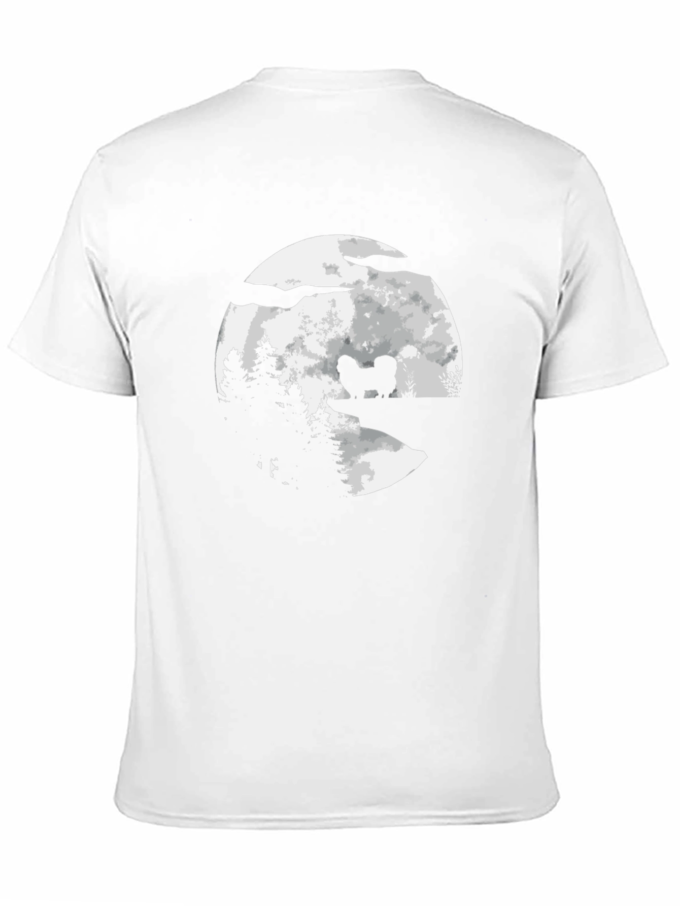 Dog Moon Silhouette Graphic T-Shirt