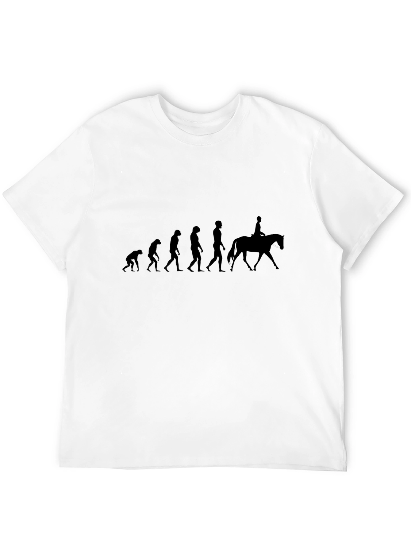 Evolution of Horse Riding Black T-Shirt