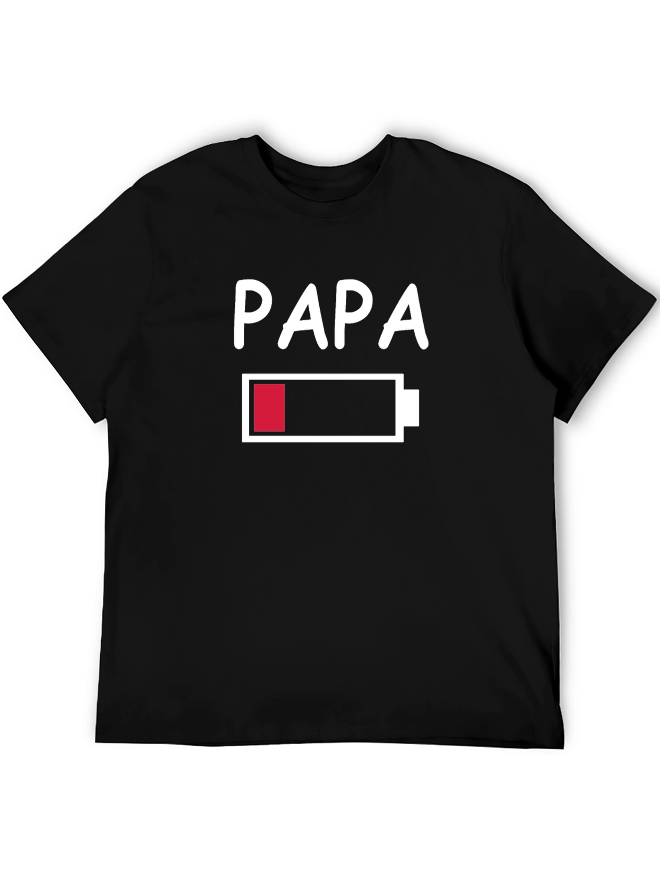 Papa Low Battery Funny Graphic T-Shirt