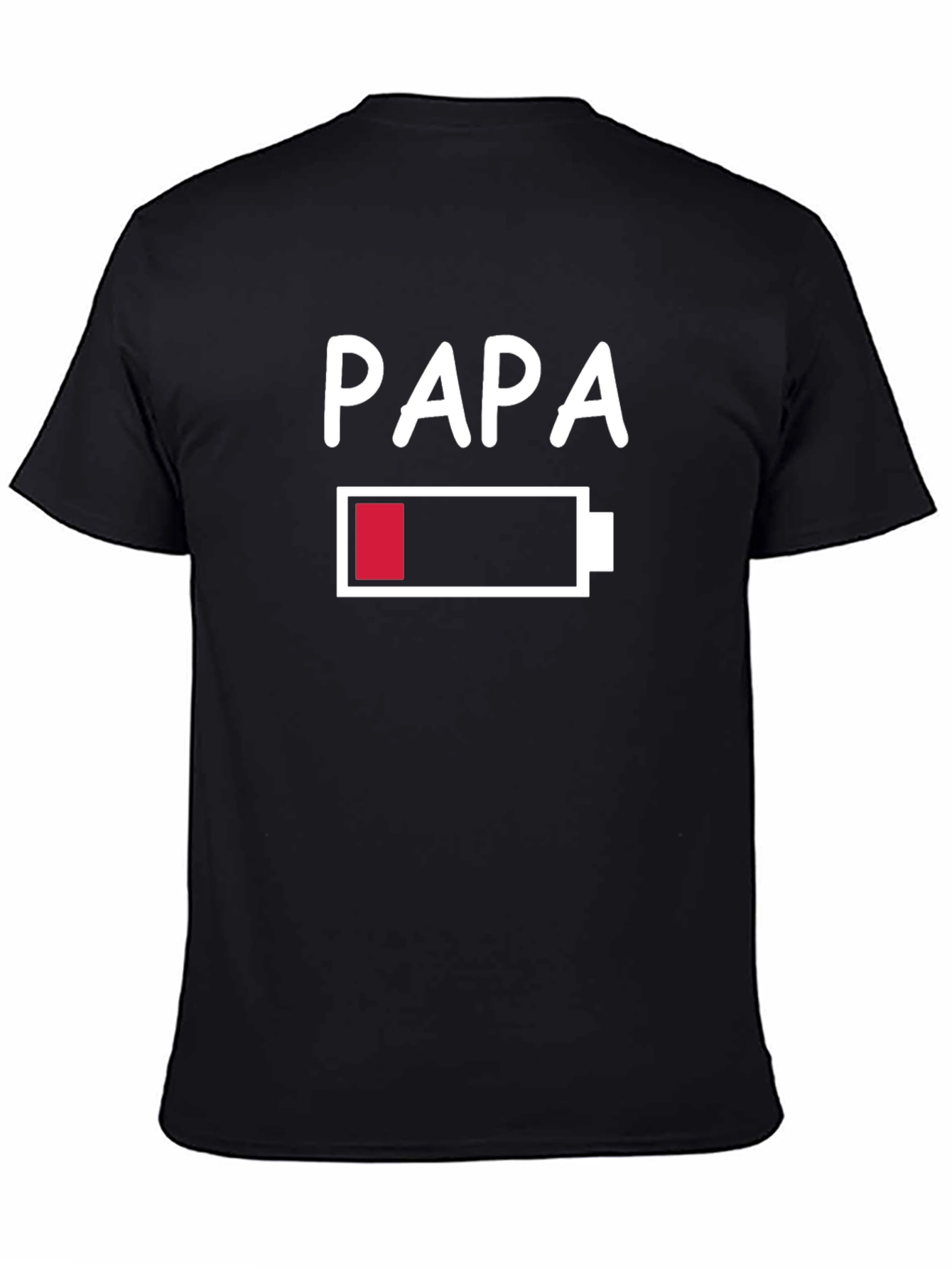 Papa Low Battery Funny Graphic T-Shirt