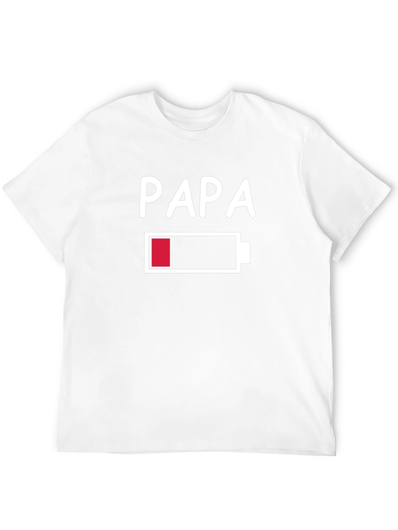 Papa Low Battery Funny Graphic T-Shirt