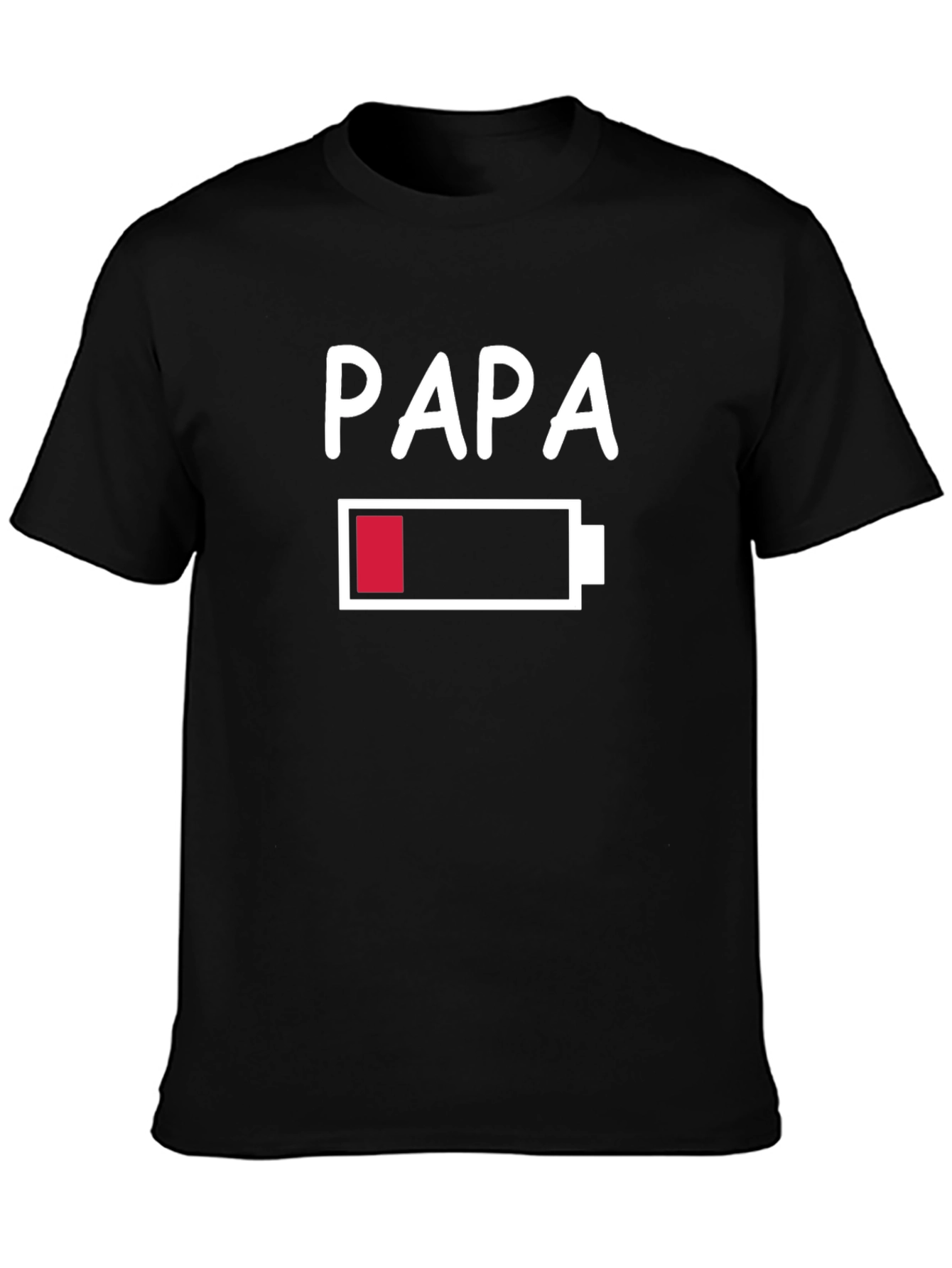 Papa Low Battery Funny Graphic T-Shirt