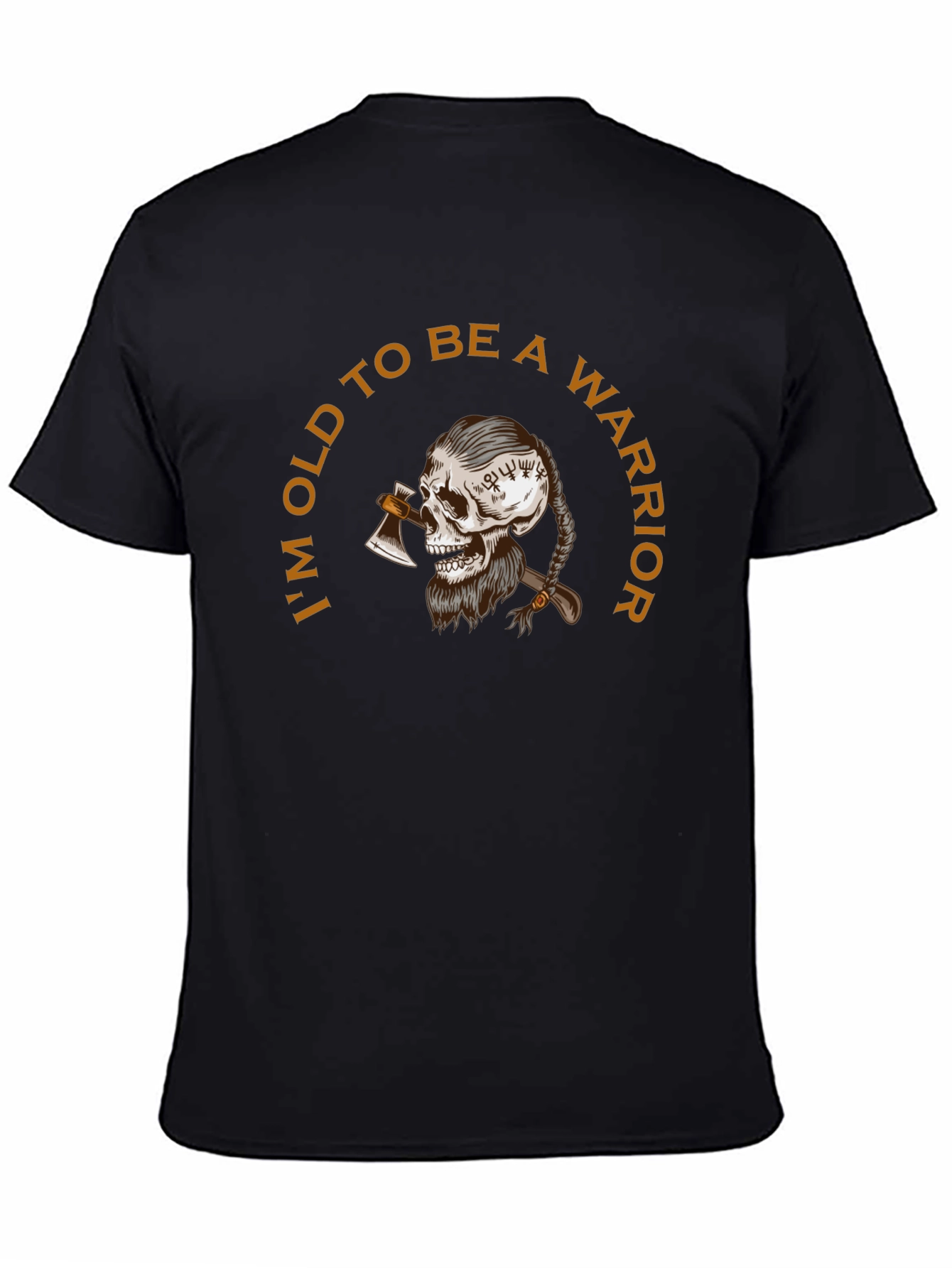 Warrior Skull Graphic T-Shirt - Black Cotton Tee