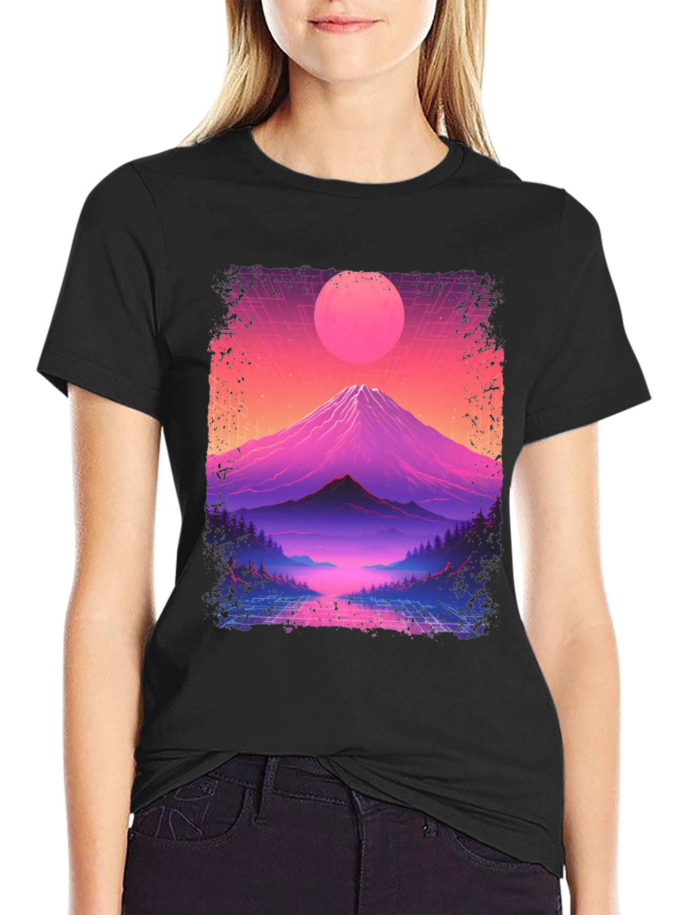 Retro Sunset Mountain T-Shirt