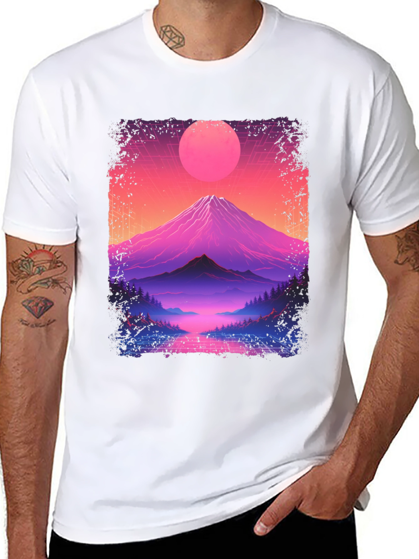 Retro Sunset Mountain T-Shirt
