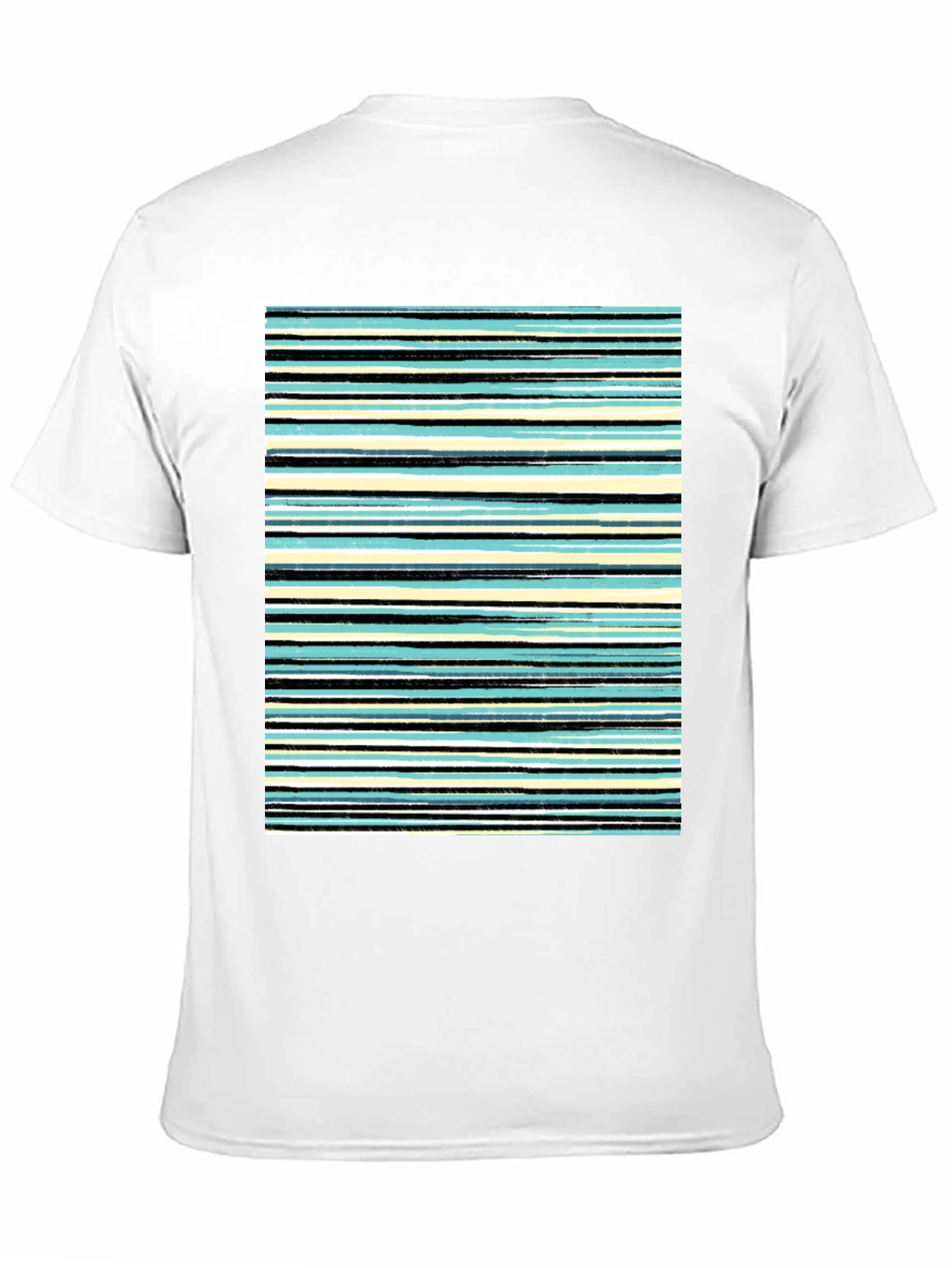 Striped Print Black T-Shirt