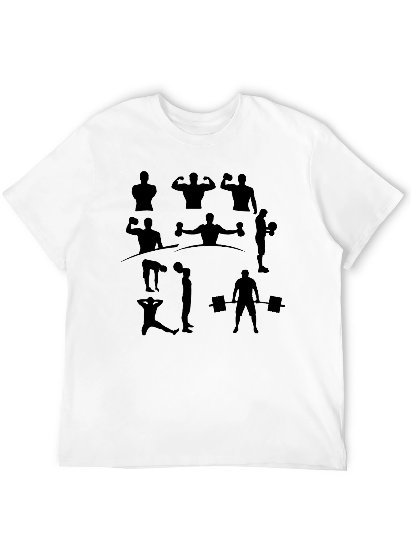 Workout Silhouette Graphic Tee - Black