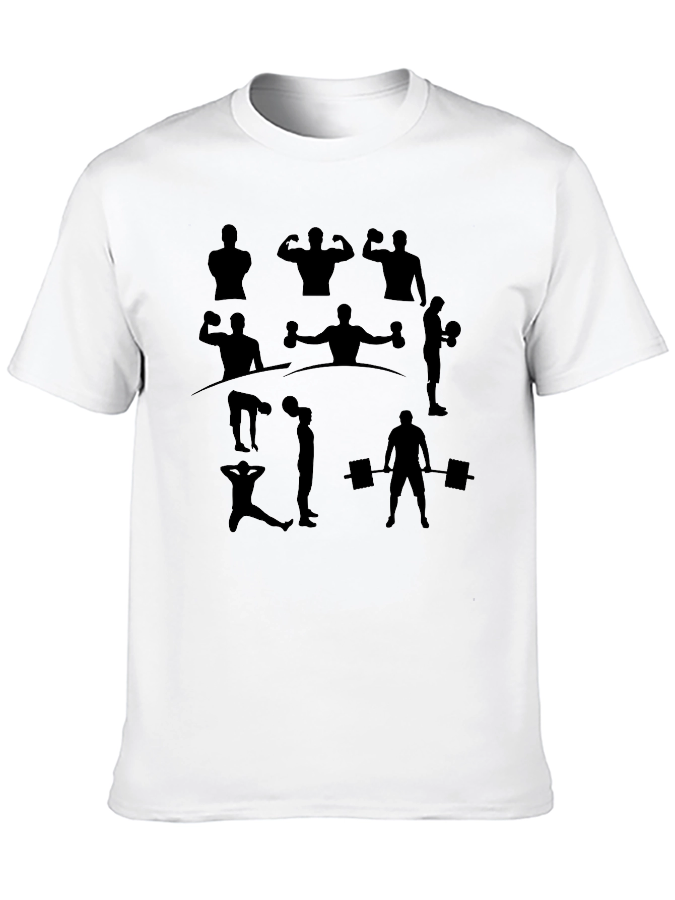 Workout Silhouette Graphic Tee - Black