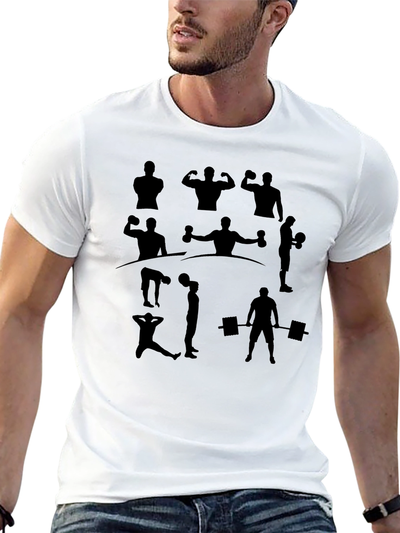 Workout Silhouette Graphic Tee - Black