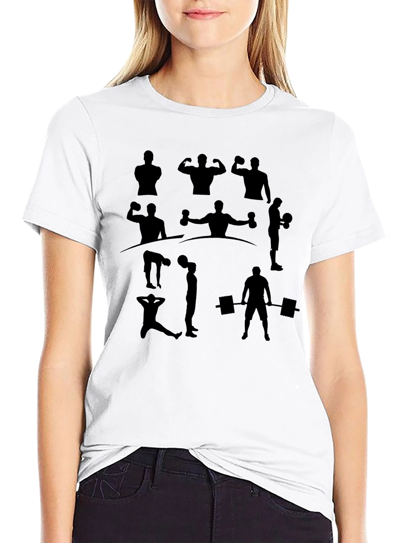 Workout Silhouette Graphic Tee - Black