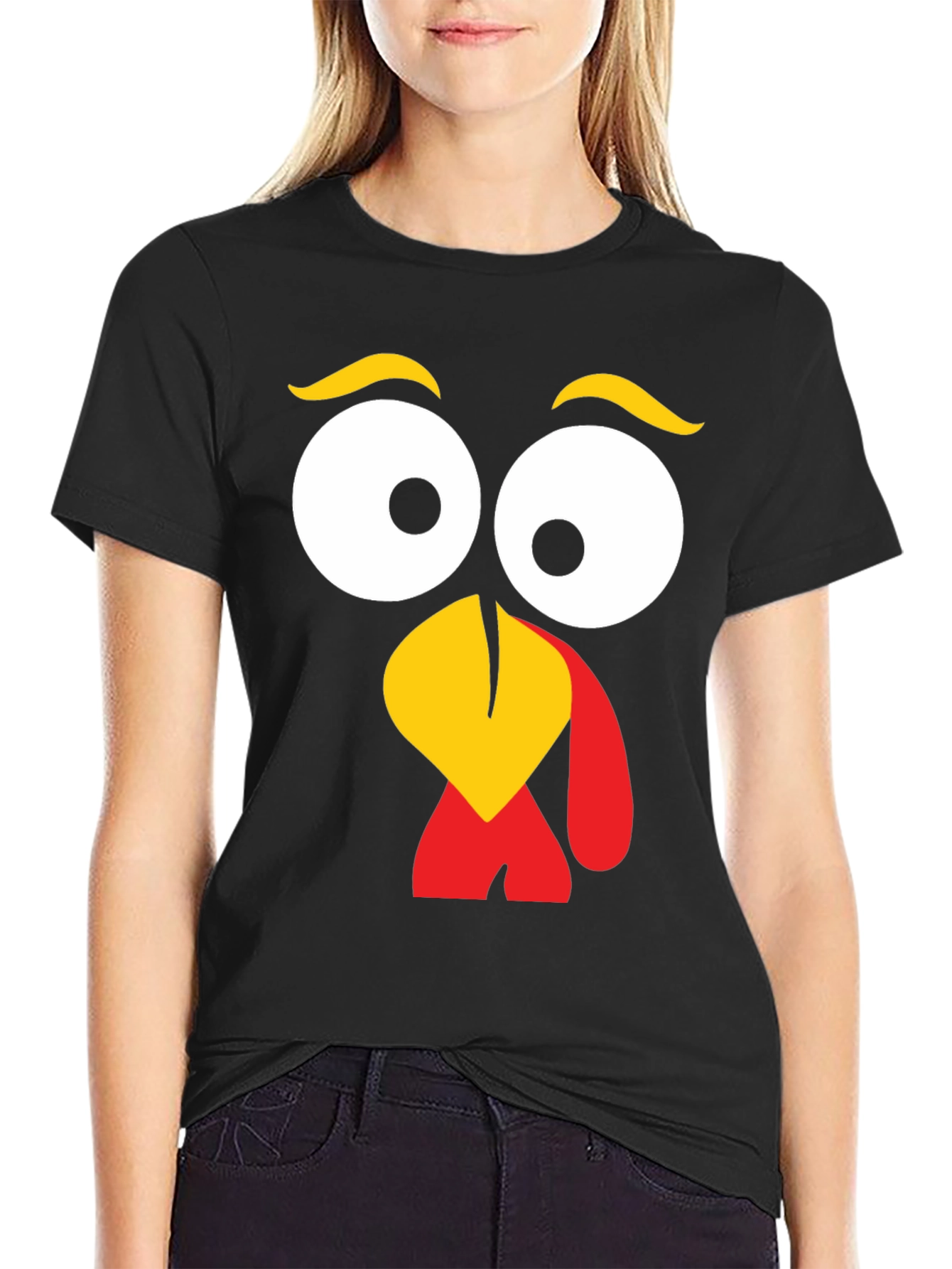 Turkey Face Graphic Tee - Thanksgiving Fun