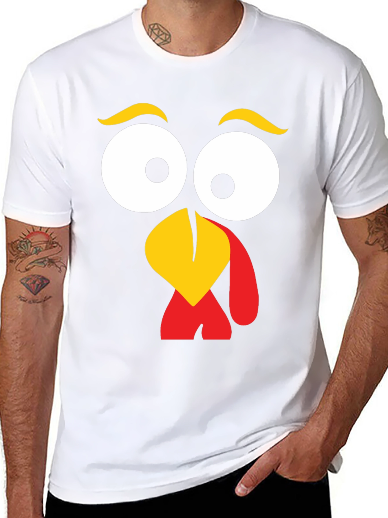 Turkey Face Graphic Tee - Thanksgiving Fun