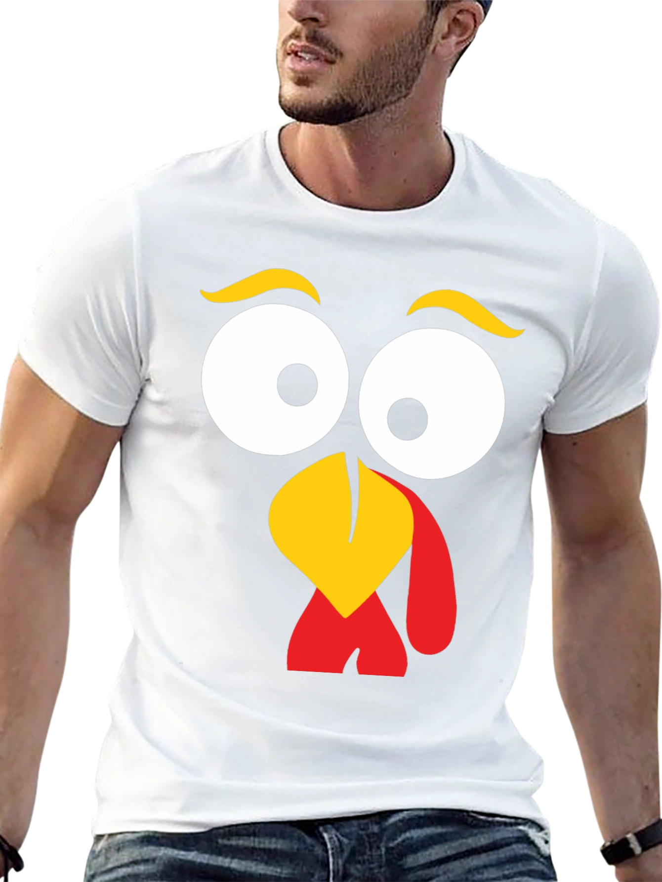 Turkey Face Graphic Tee - Thanksgiving Fun