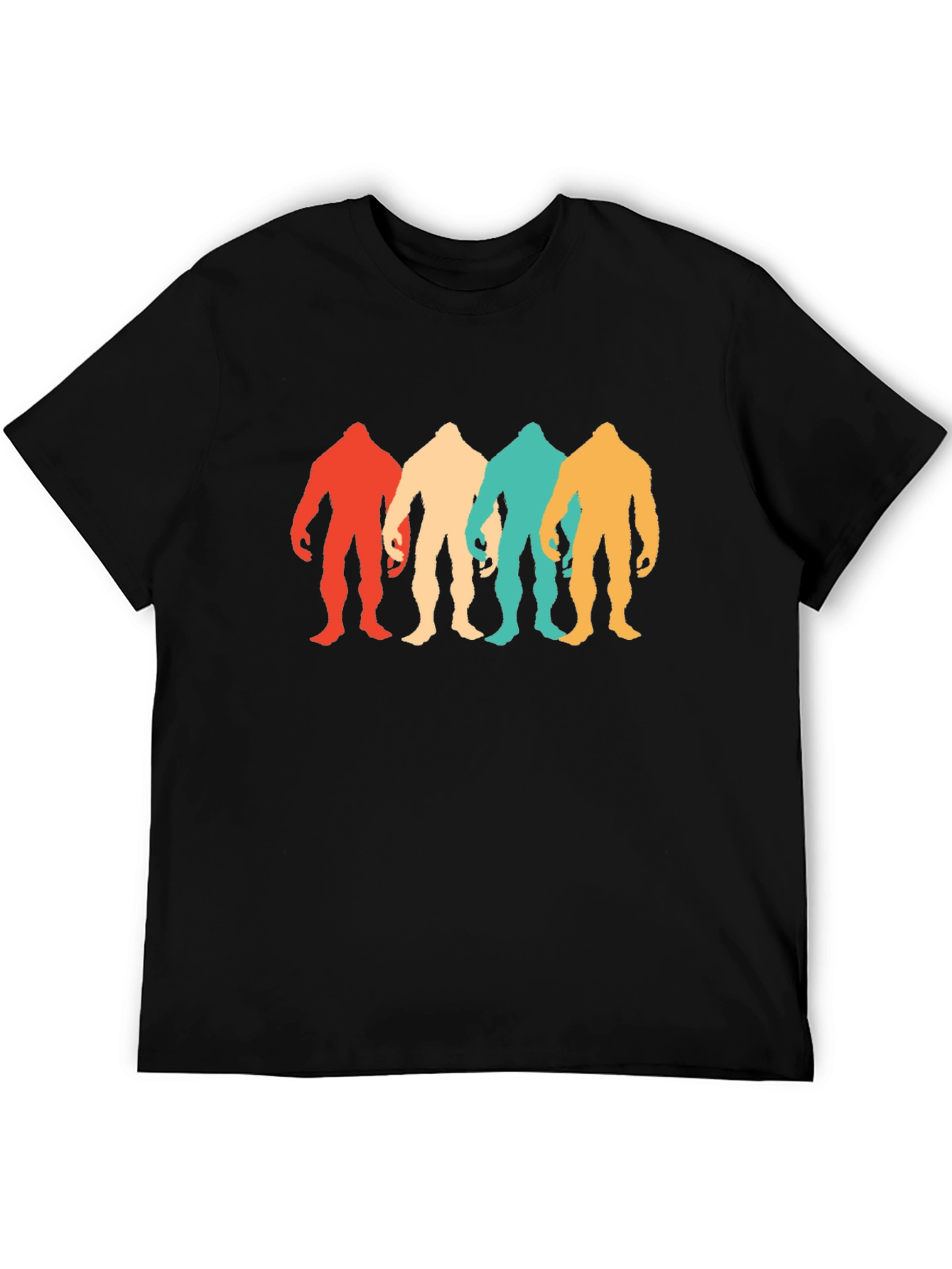 Retro Bigfoot Silhouette Graphic Tee - Black