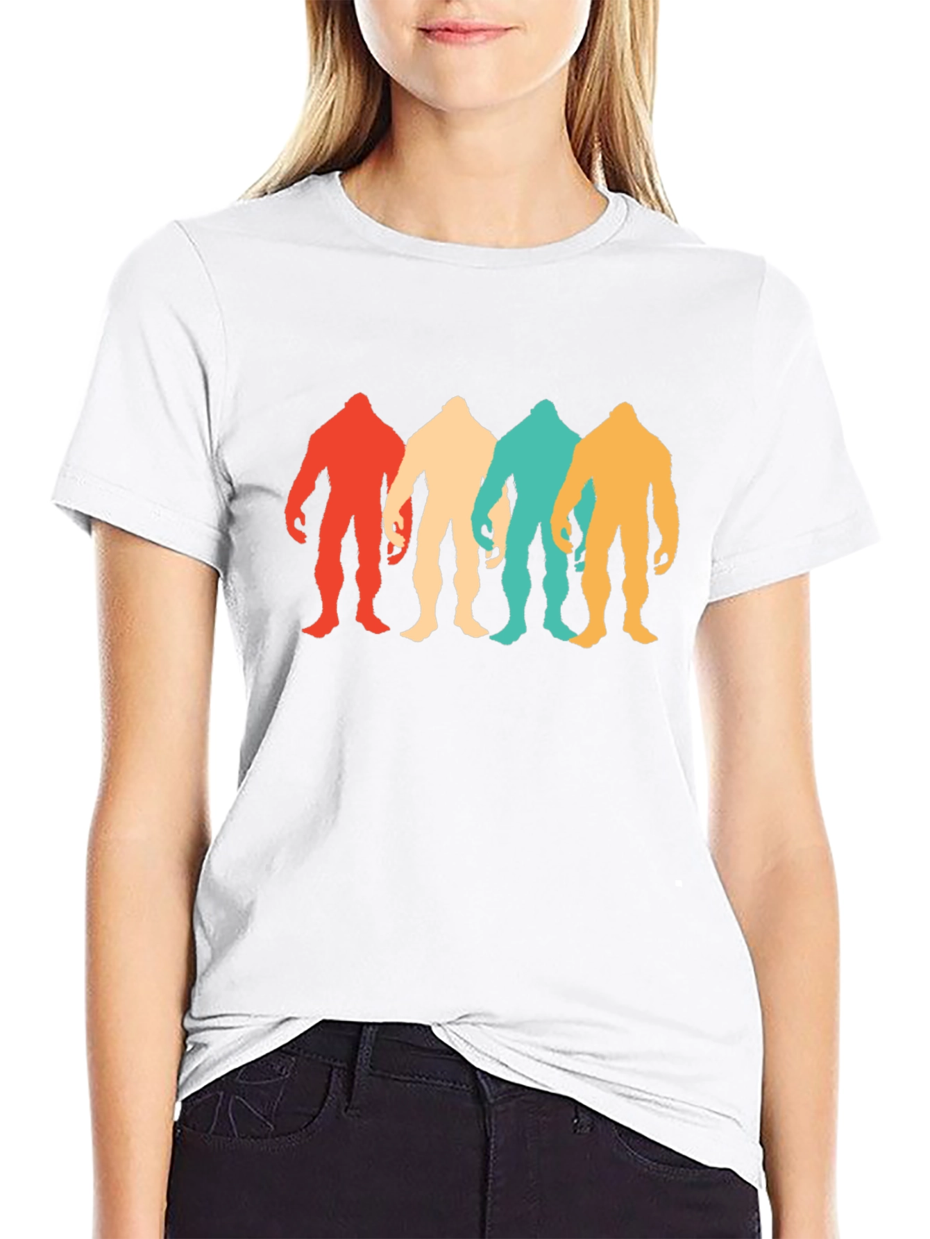 Retro Bigfoot Silhouette Graphic Tee - Black