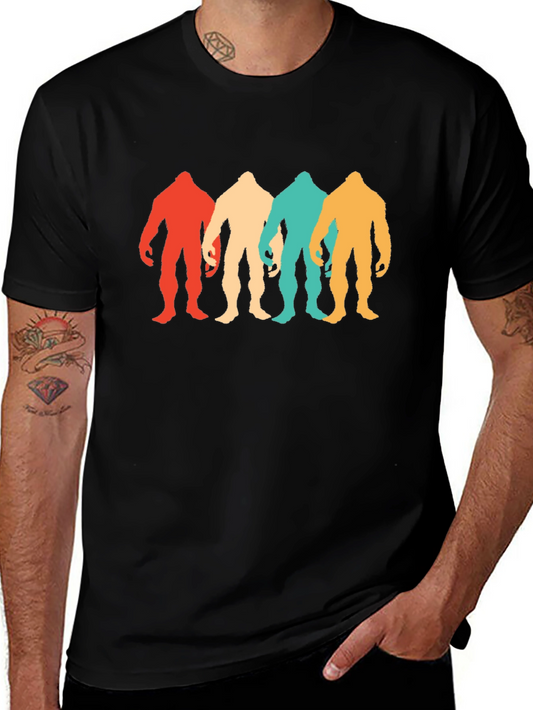 Retro Bigfoot Silhouette Graphic Tee - Black